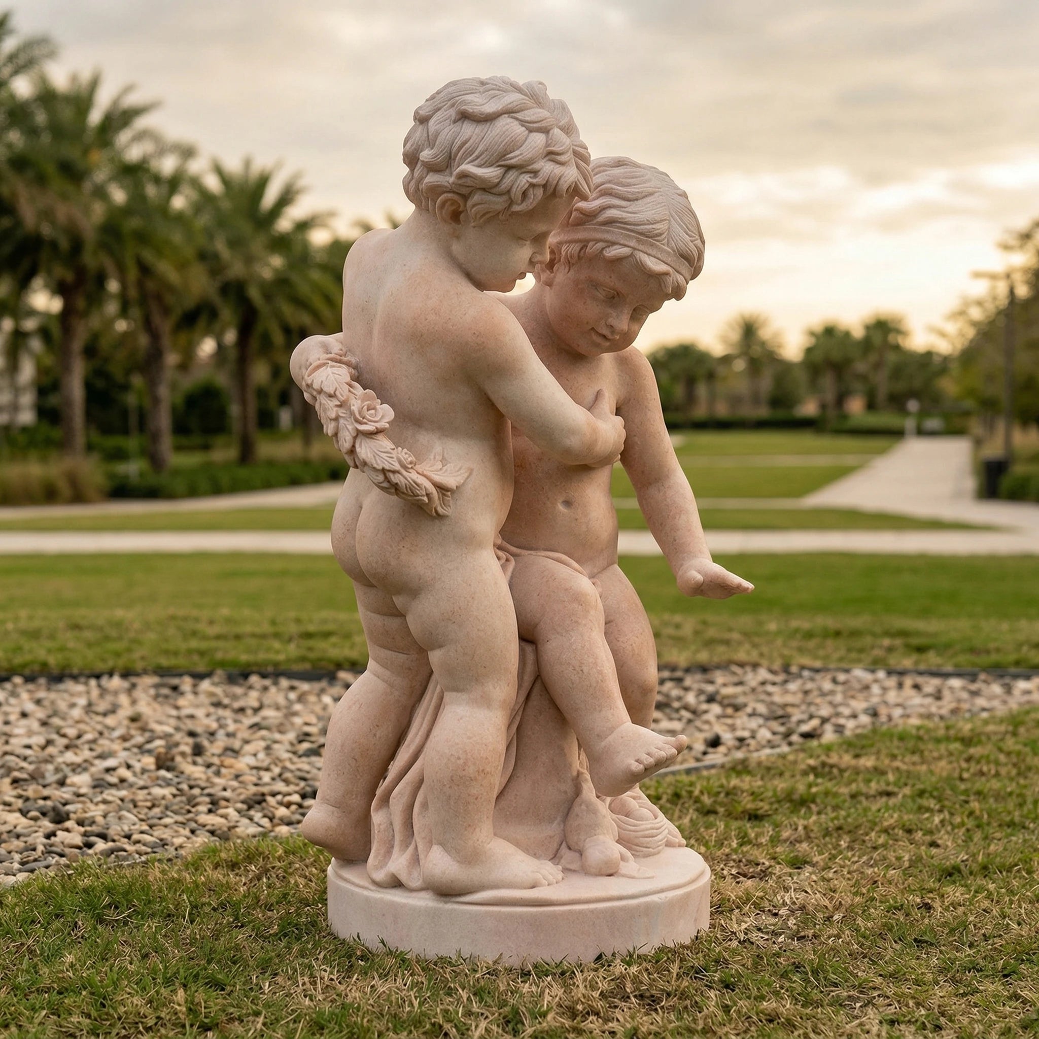 Vela-Natural-Marble-Cherubic-Embrace-Sculpture-Garden-Pedestal-VSMS-6842-02