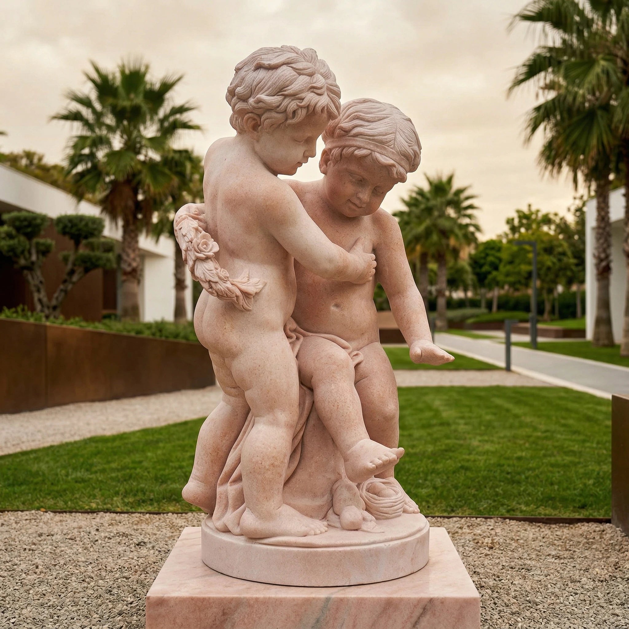 Vela-Natural-Marble-Cherubic-Embrace-Sculpture-Garden-Pedestal-VSMS-6842-04