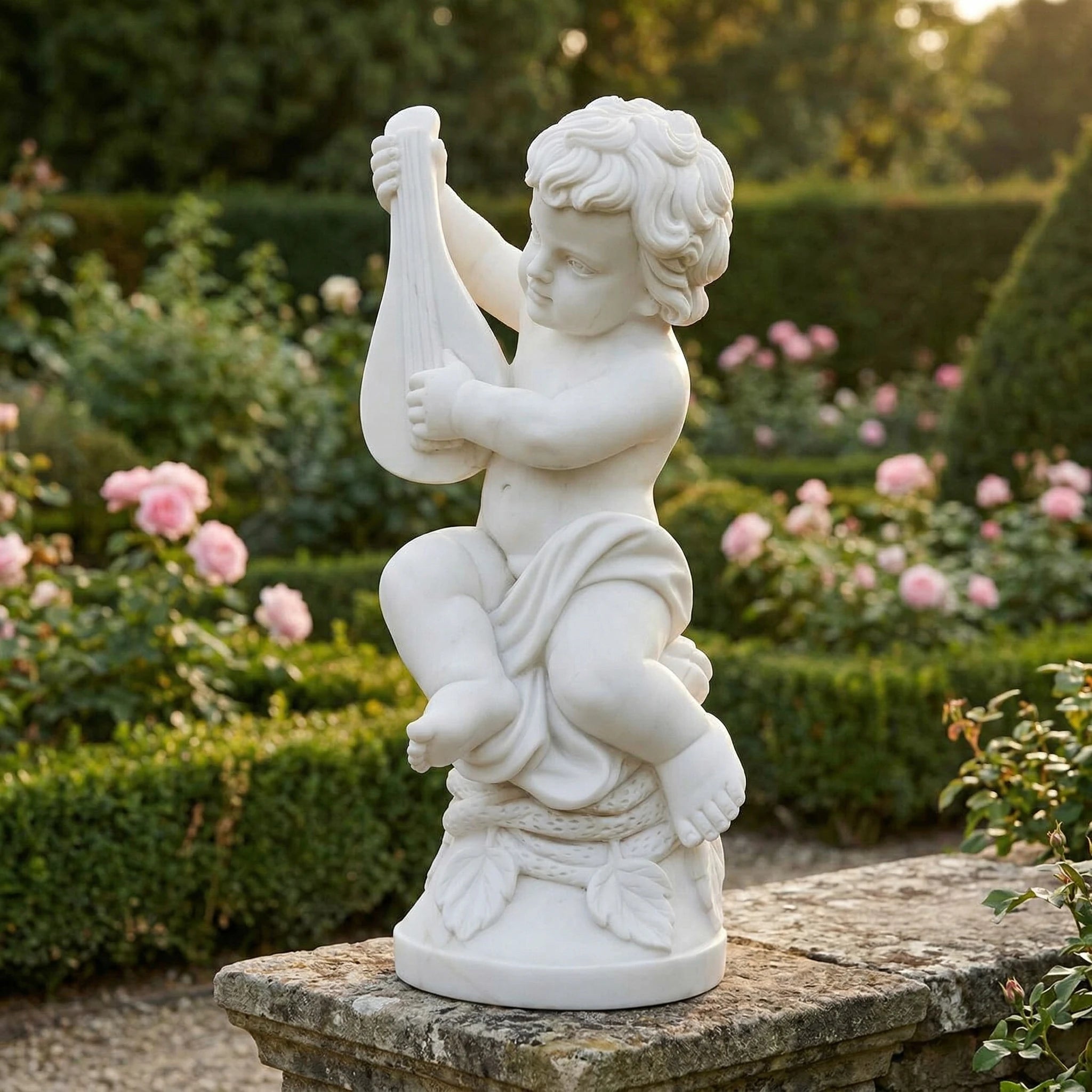 Vela-Natural-Marble-Cherubic-Lyre-Sculpture-Garden-Pedestal-VSMS-874-03