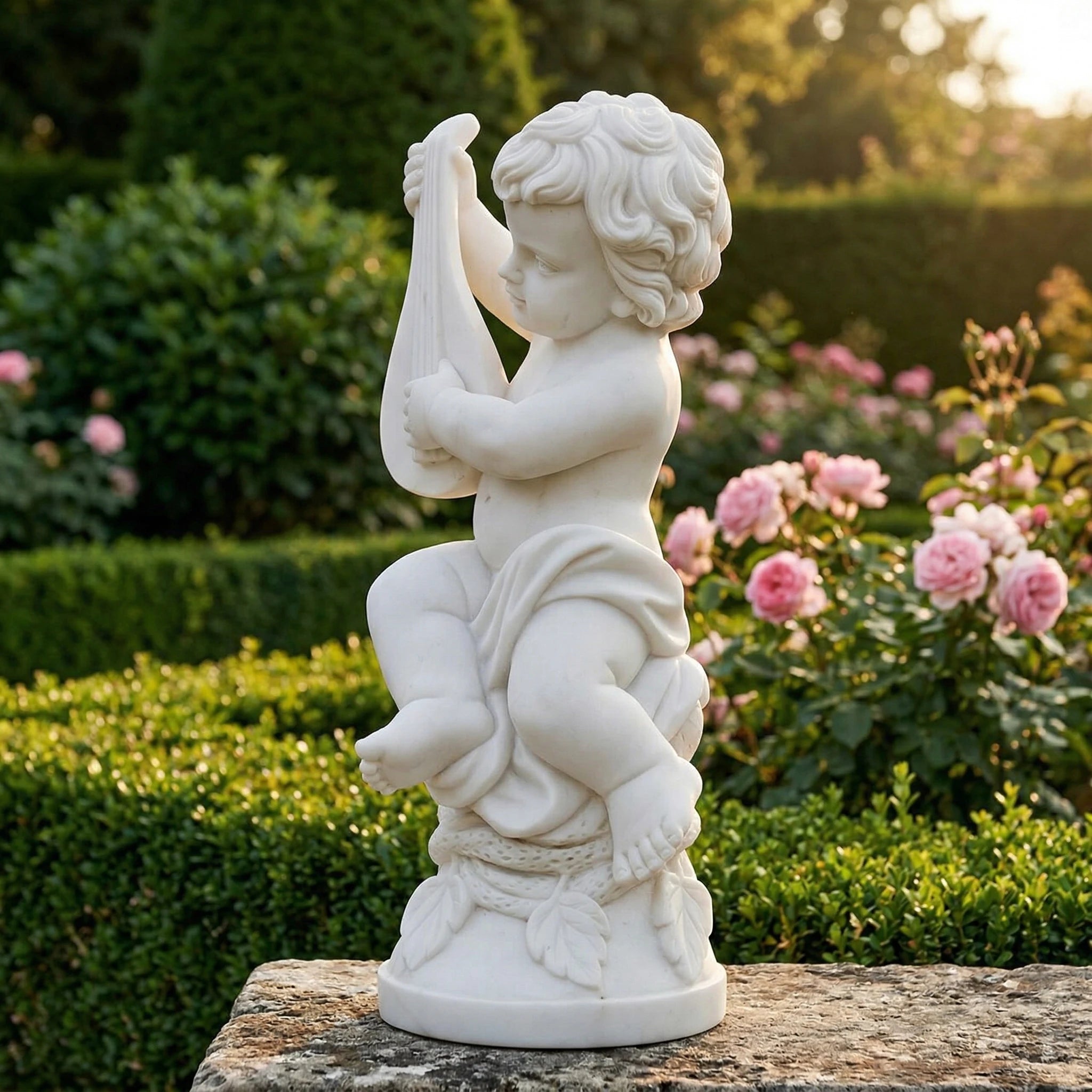 Vela-Natural-Marble-Cherubic-Lyre-Sculpture-Garden-Pedestal-VSMS-874-04
