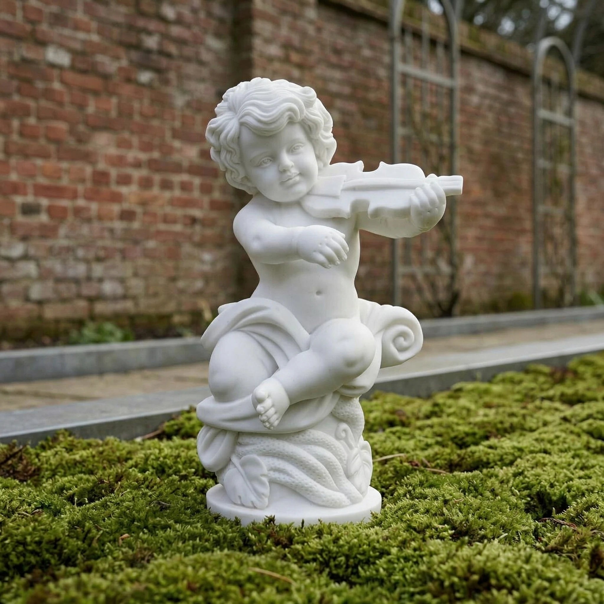 Vela-Natural-Marble-Cherubic-Violinist-Sculpture-Garden-Accent-VSMS-5274-01