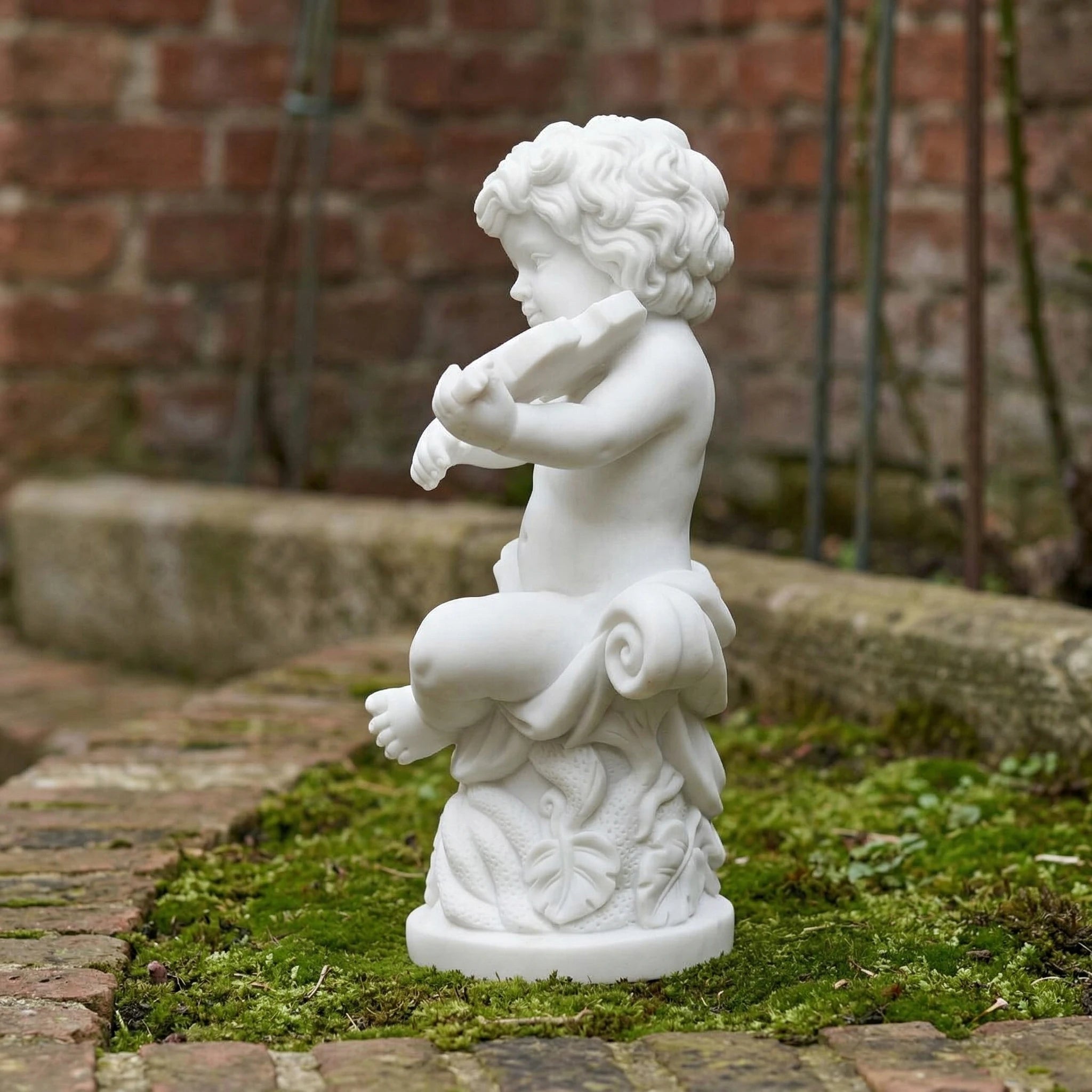 Vela-Natural-Marble-Cherubic-Violinist-Sculpture-Garden-Accent-VSMS-5274-04