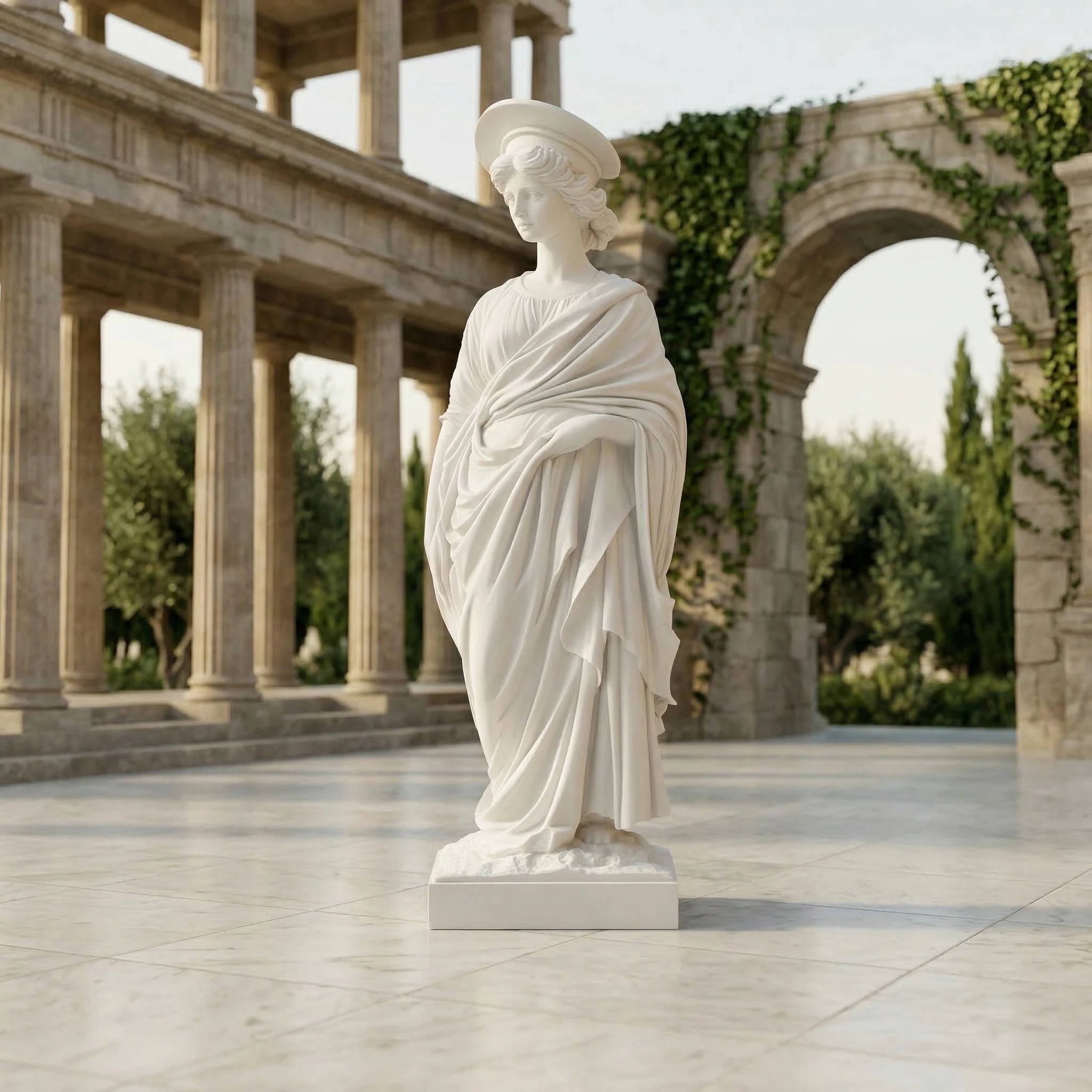 Vela-Natural-Marble-Classical-Woman-Sculpture-Garden-Elegance-VSMS-2736-01