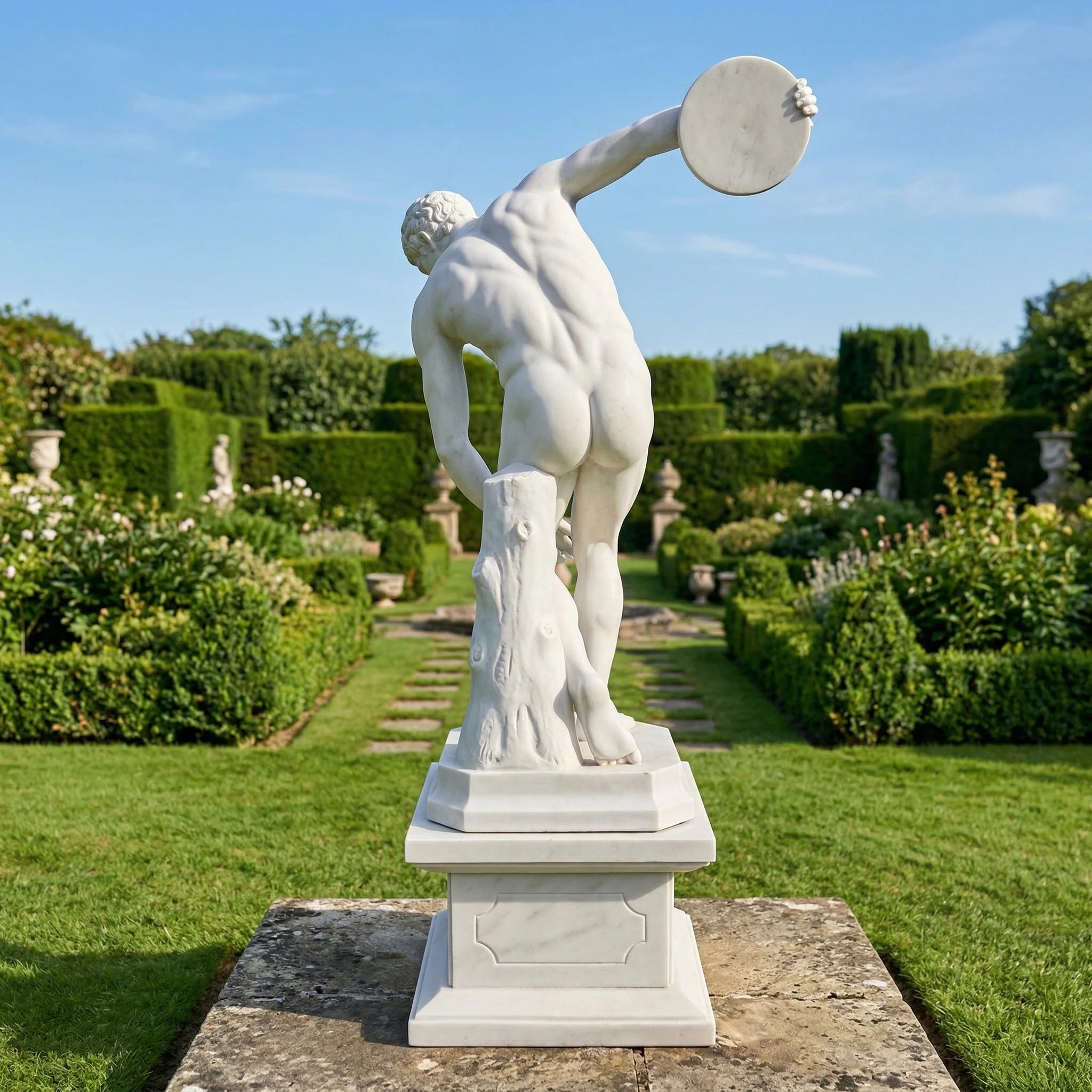 Vela-Natural-Marble-Discus-Thrower-Sculpture-on-Plinth-VSMS-907-02