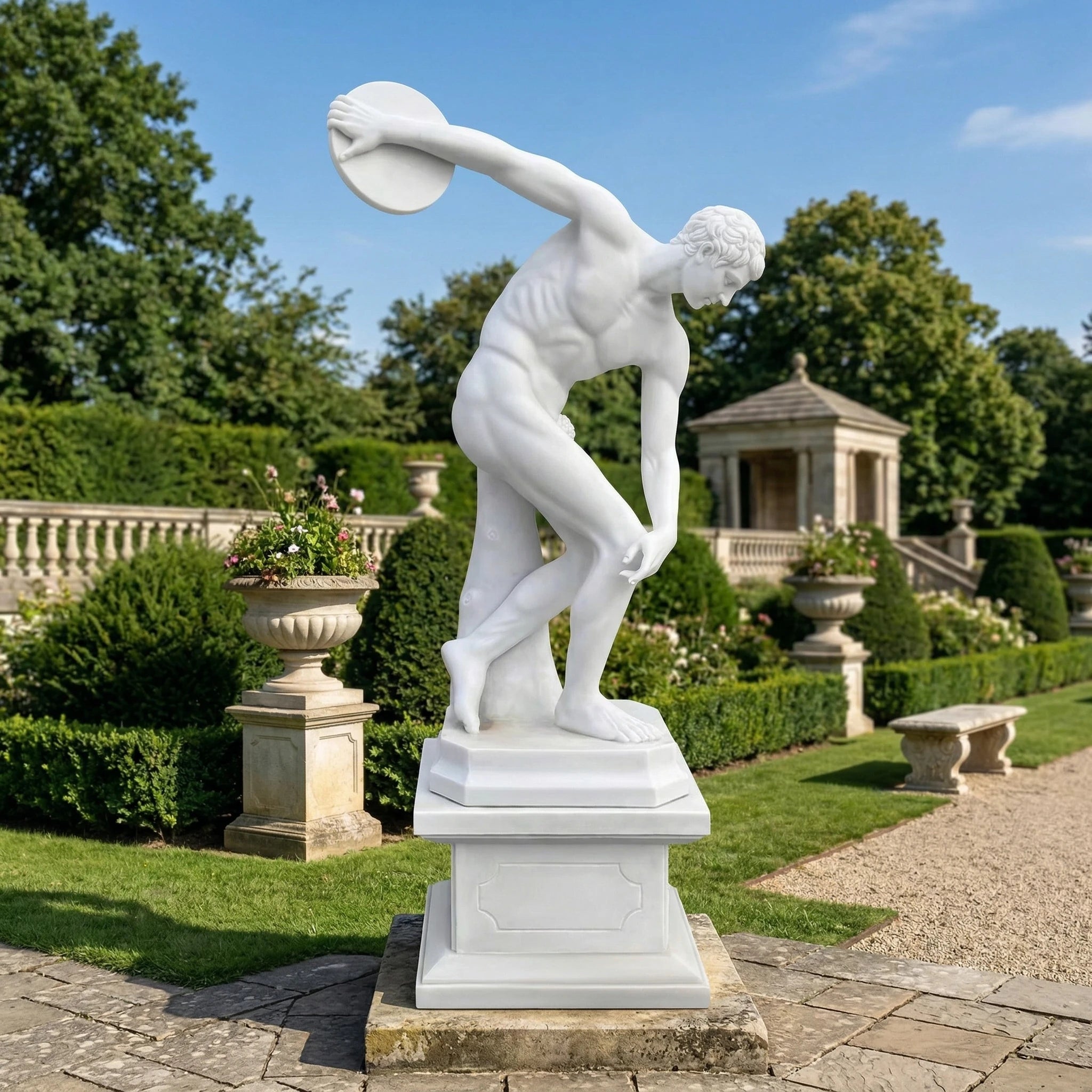 Vela-Natural-Marble-Discus-Thrower-Sculpture-on-Plinth-VSMS-907-03