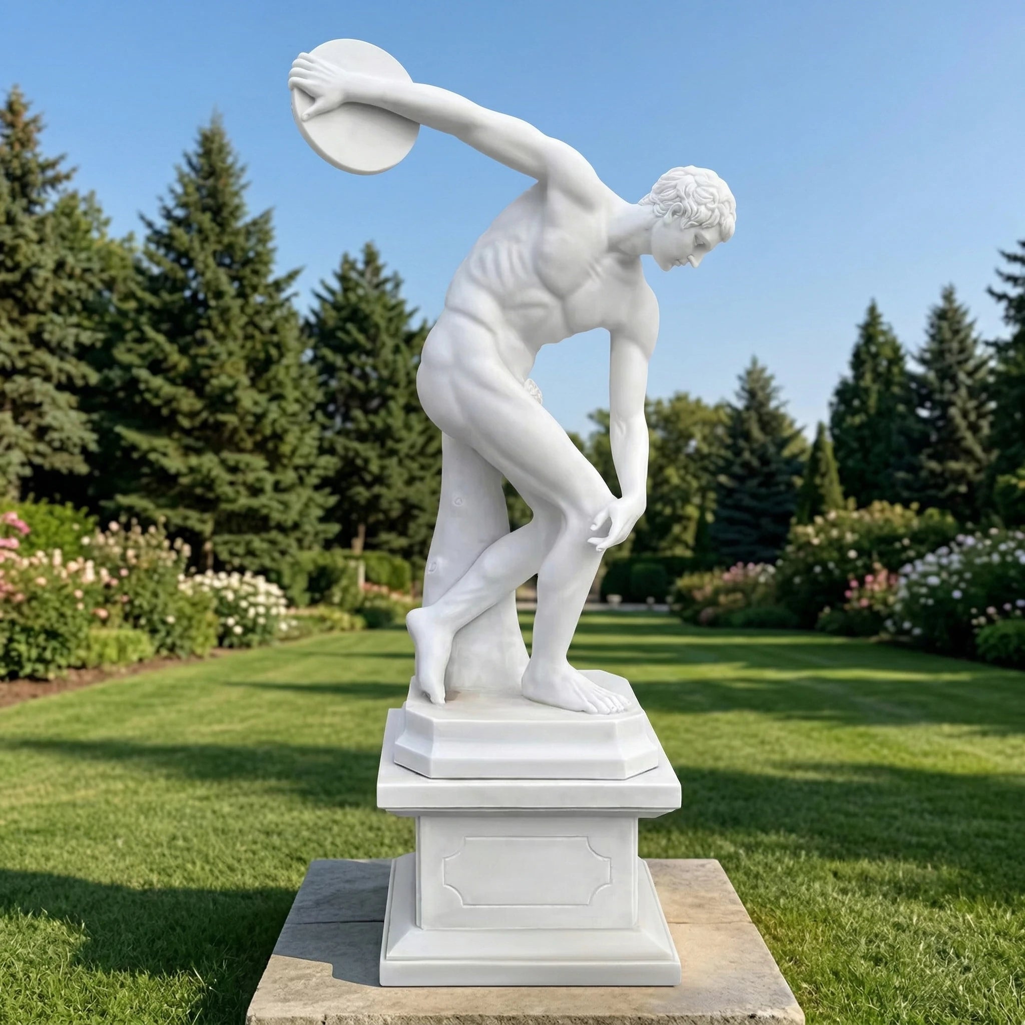 Vela-Natural-Marble-Discus-Thrower-Sculpture-on-Plinth-VSMS-907-04