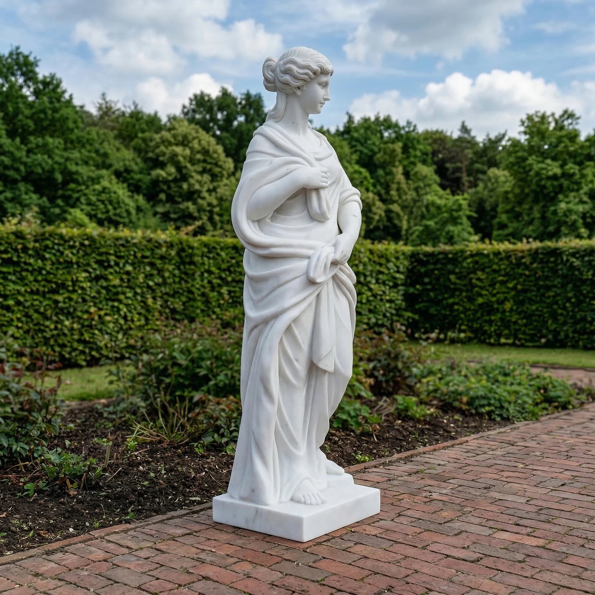 Vela-Natural-Marble-Draped-Female-Figure-Sculpture-Garden-Path-VSMS-3624-02