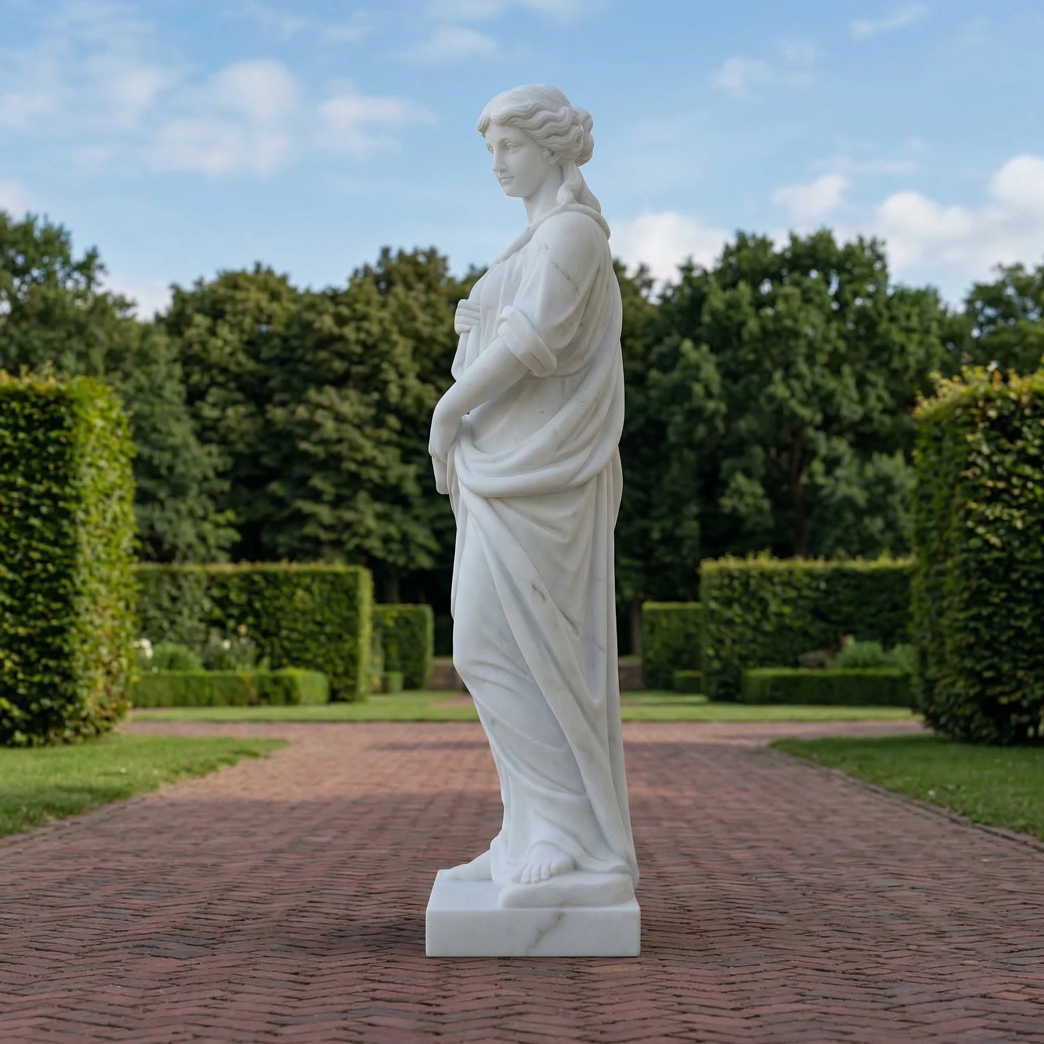Vela-Natural-Marble-Draped-Female-Figure-Sculpture-Garden-Path-VSMS-3624-03