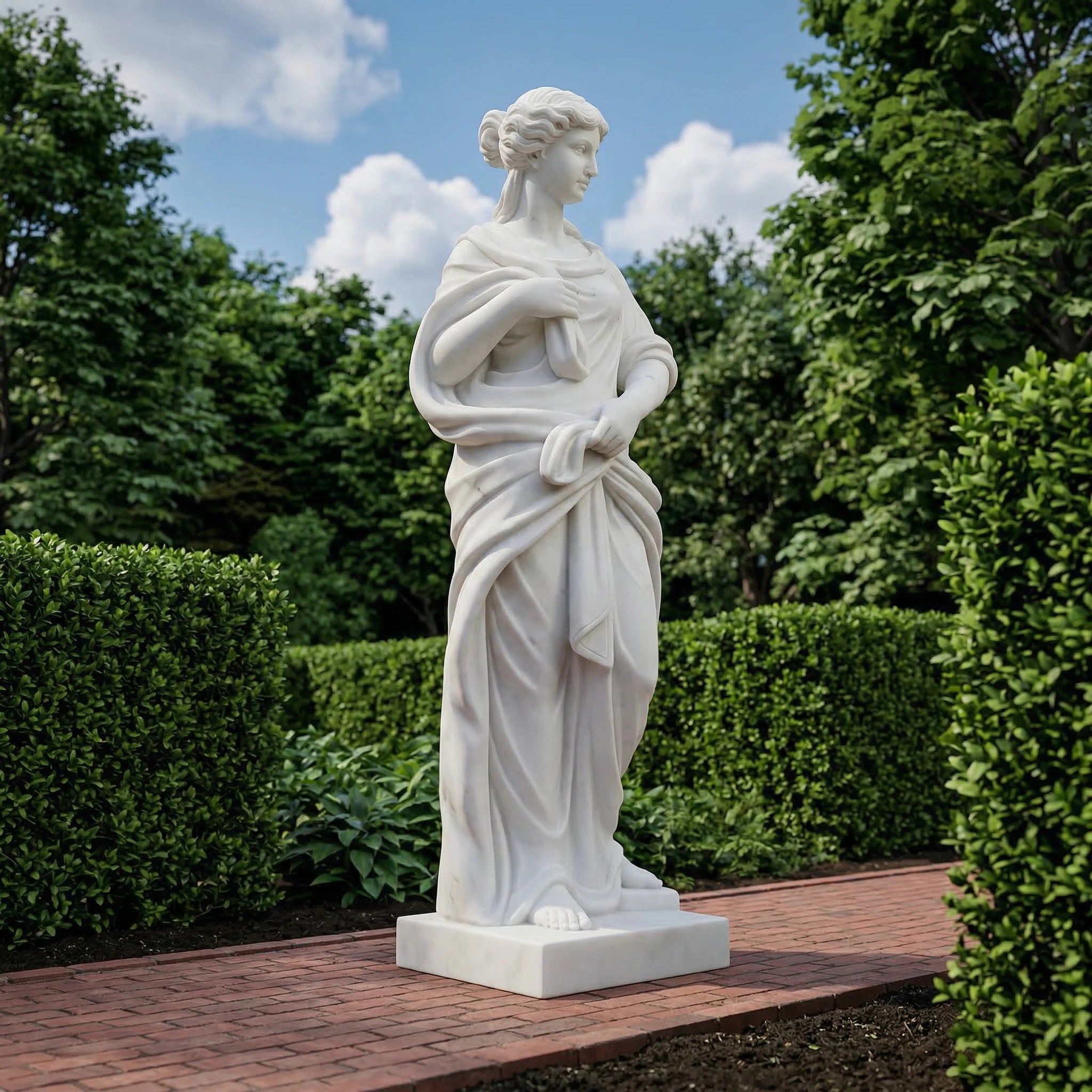 Vela-Natural-Marble-Draped-Female-Figure-Sculpture-Garden-Path-VSMS-3624-04