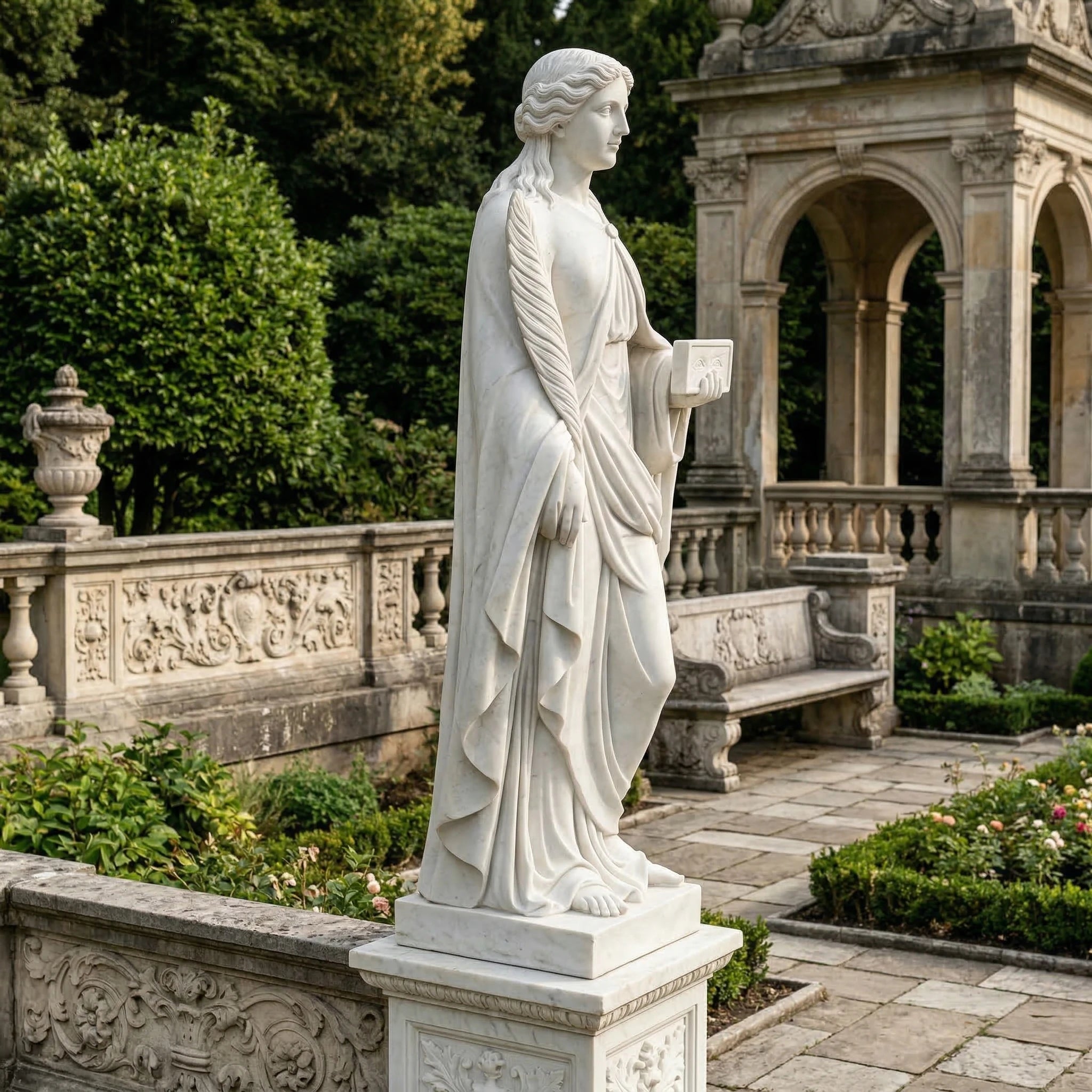 Vela-Natural-Marble-Draped-Female-Figure-Sculpture-Terrace-Statue-VSMS-4821-03