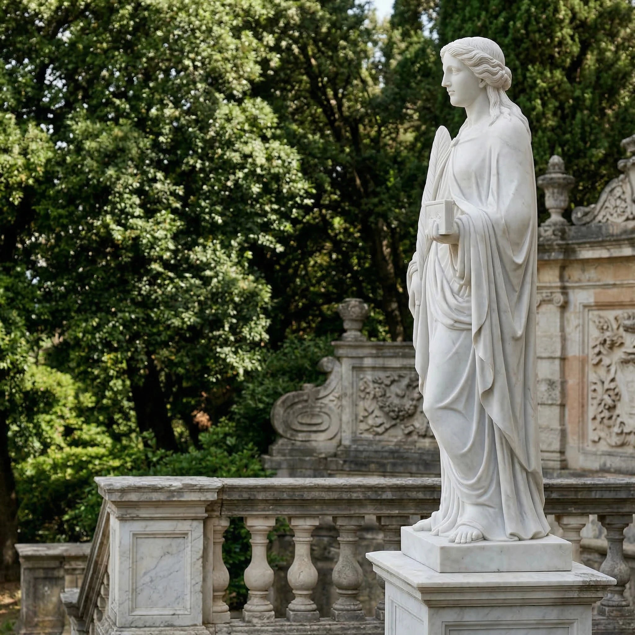 Vela-Natural-Marble-Draped-Female-Figure-Sculpture-Terrace-Statue-VSMS-4821-04