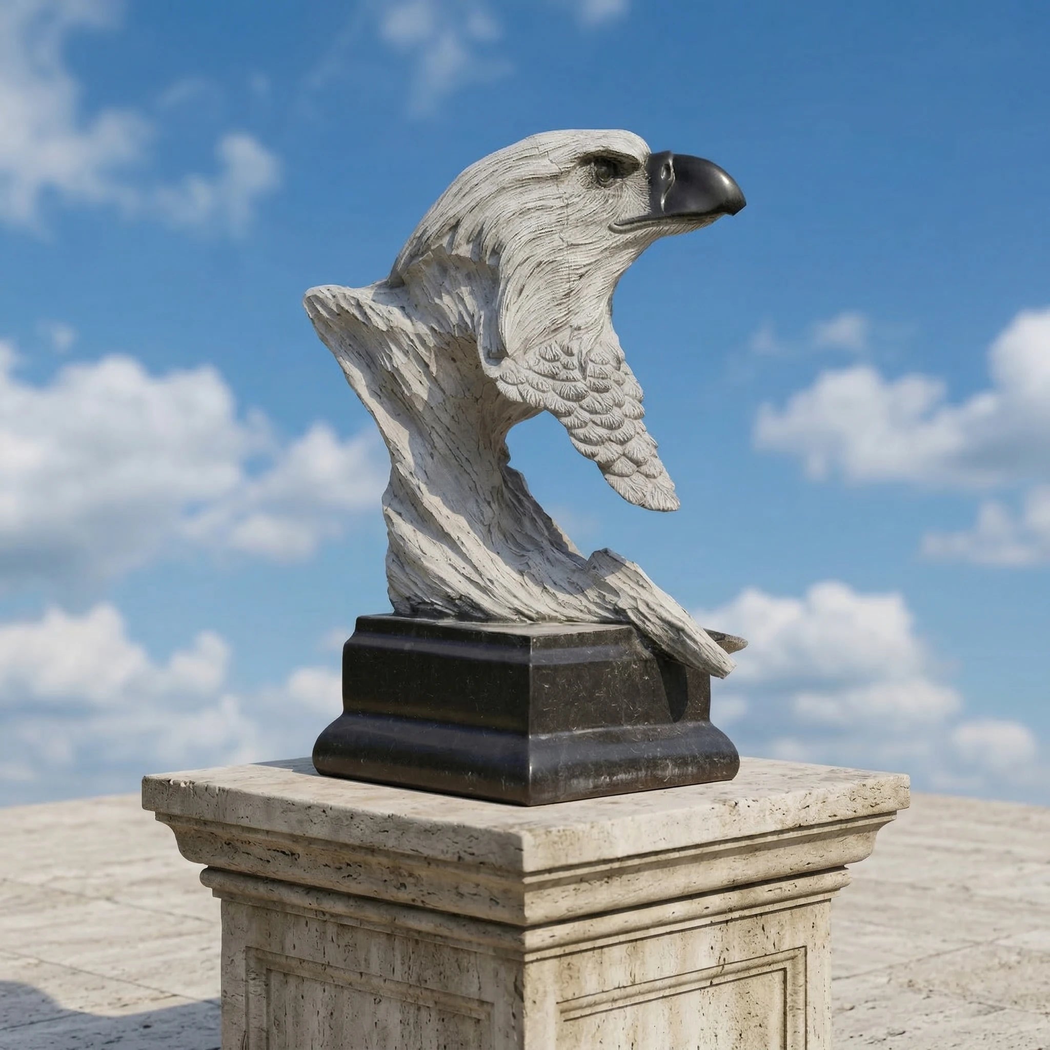 Vela-Natural-Marble-Eagle-Head-Sculpture-Pedestal-Form-VSMS-2747-01