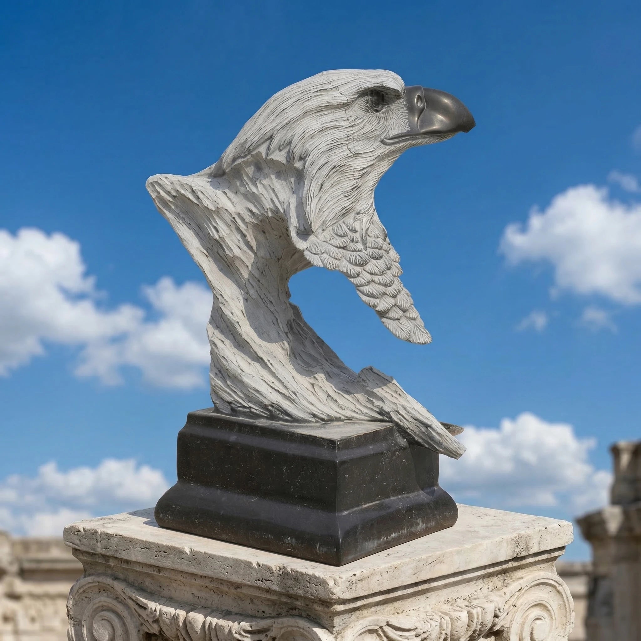 Vela-Natural-Marble-Eagle-Head-Sculpture-Pedestal-Form-VSMS-2747-02