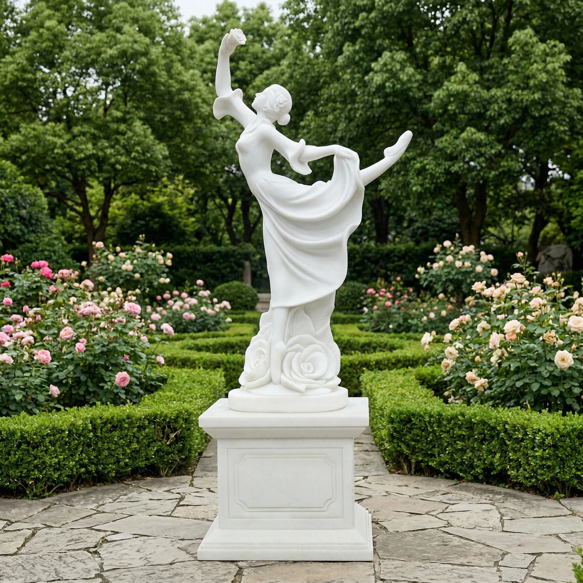 Vela-Natural-Marble-Female-Dancer-Sculpture-Garden-Pedestal-VSMS-6921-02