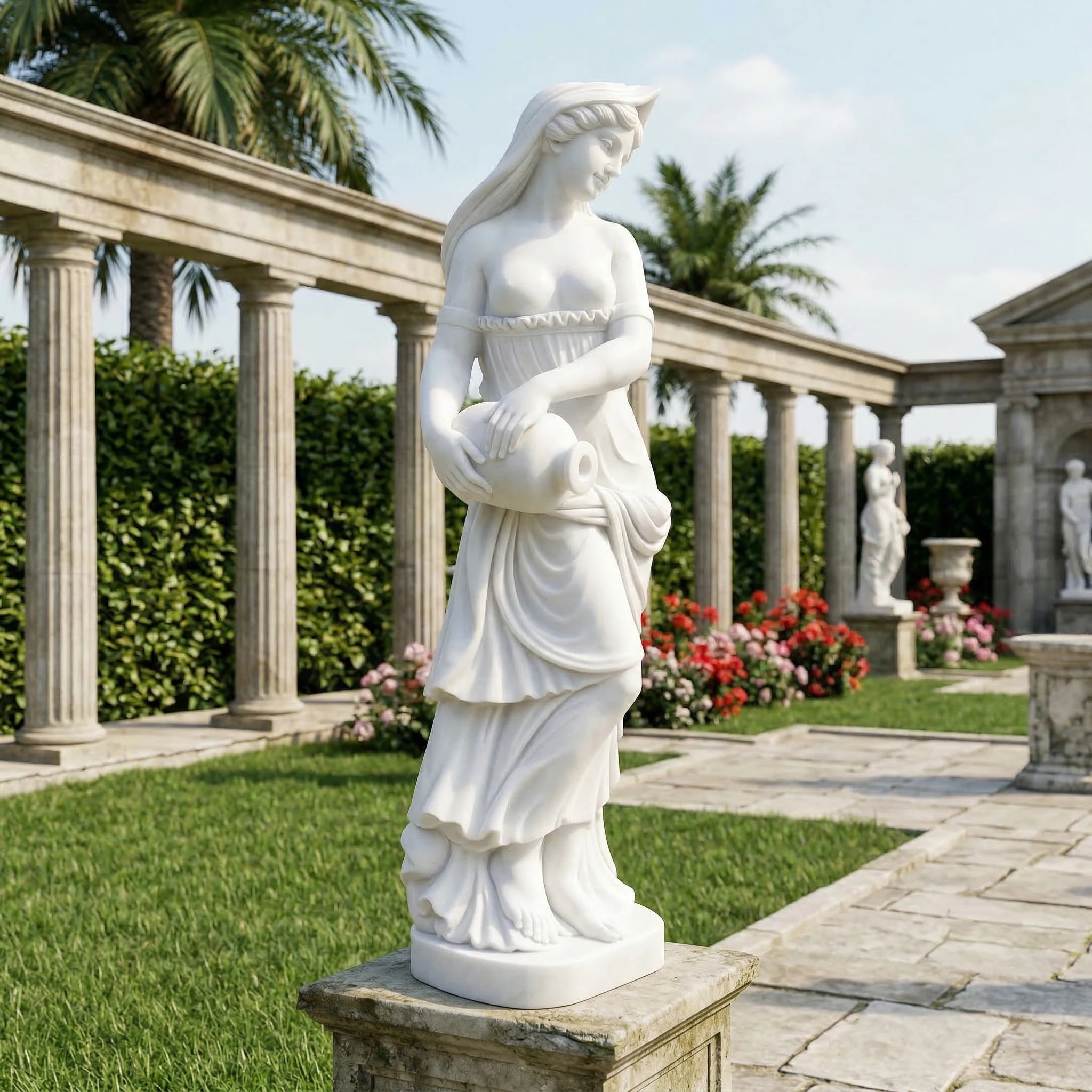 Vela-Natural-Marble-Female-Figure-Sculpture-Garden-Contrapposto-VSMS-3184-03