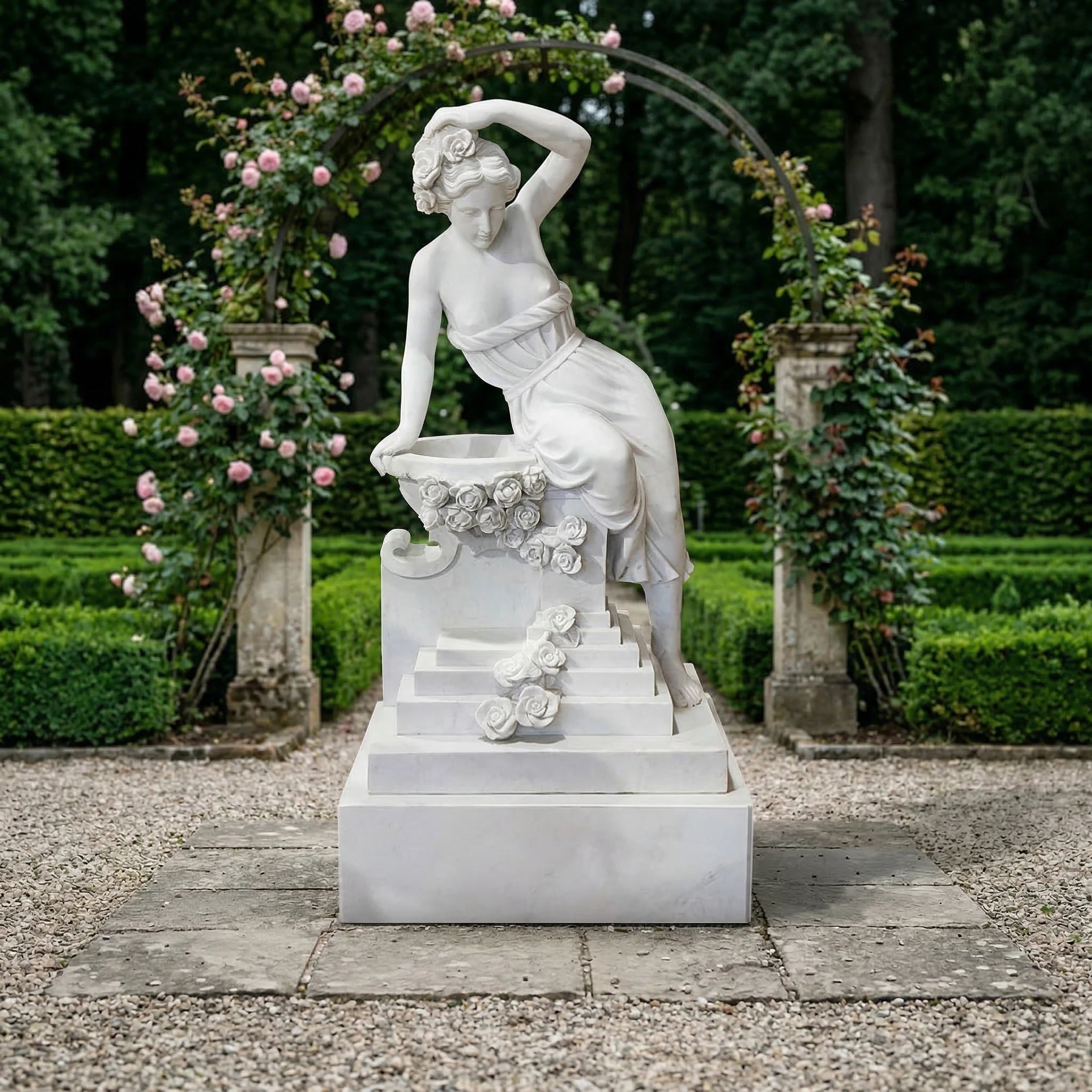 Vela-Natural-Marble-Female-Figure-Sculpture-with-Floral-Urn-VSMS-2758-01