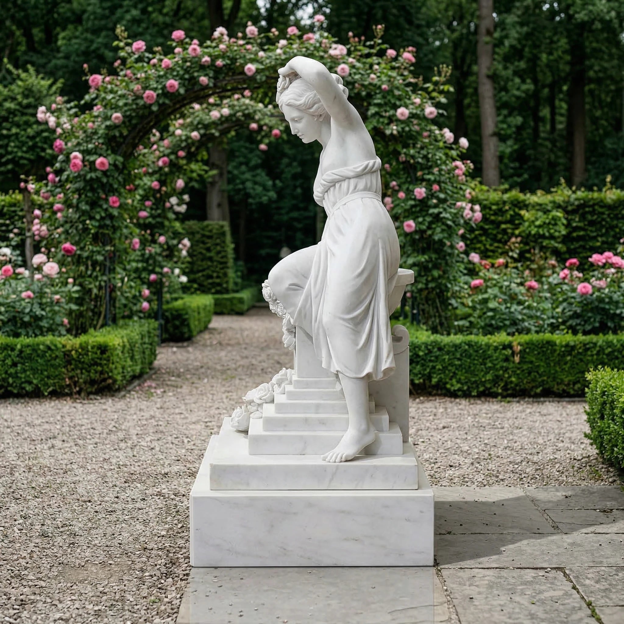 Vela-Natural-Marble-Female-Figure-Sculpture-with-Floral-Urn-VSMS-2758-03
