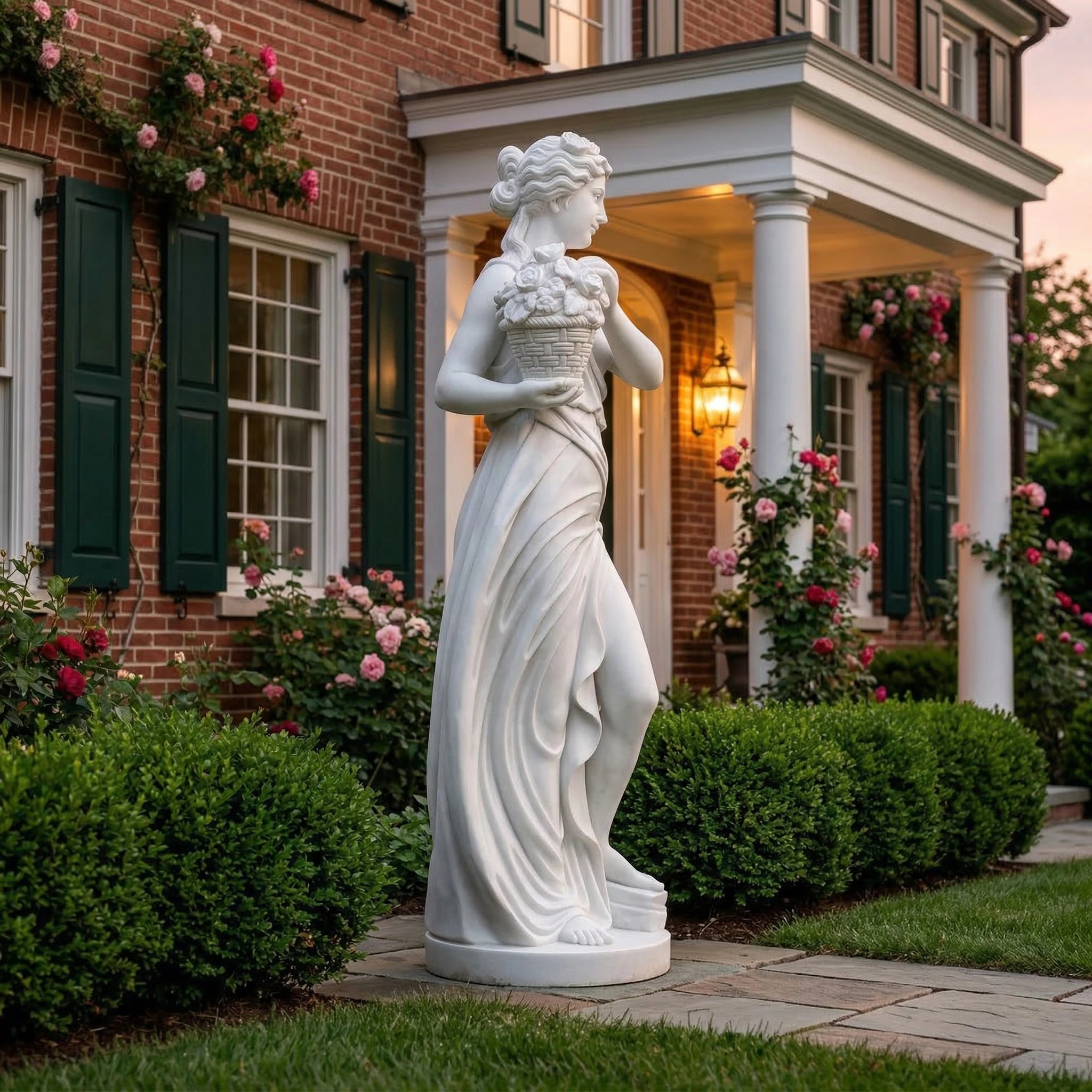Vela-Natural-Marble-Female-Floral-Basket-Sculpture-Garden-Figure-VSMS-2648-03