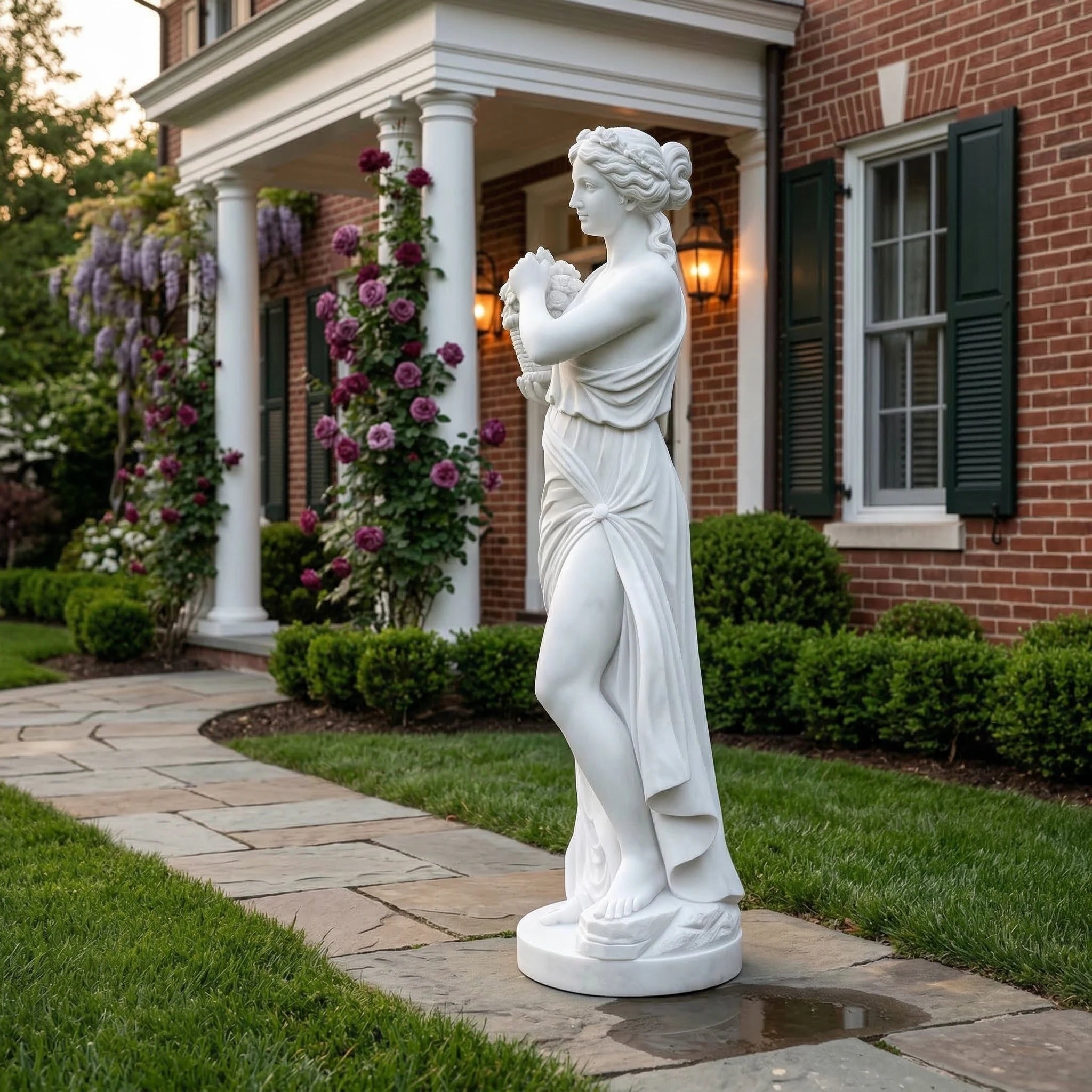 Vela-Natural-Marble-Female-Floral-Basket-Sculpture-Garden-Figure-VSMS-2648-04