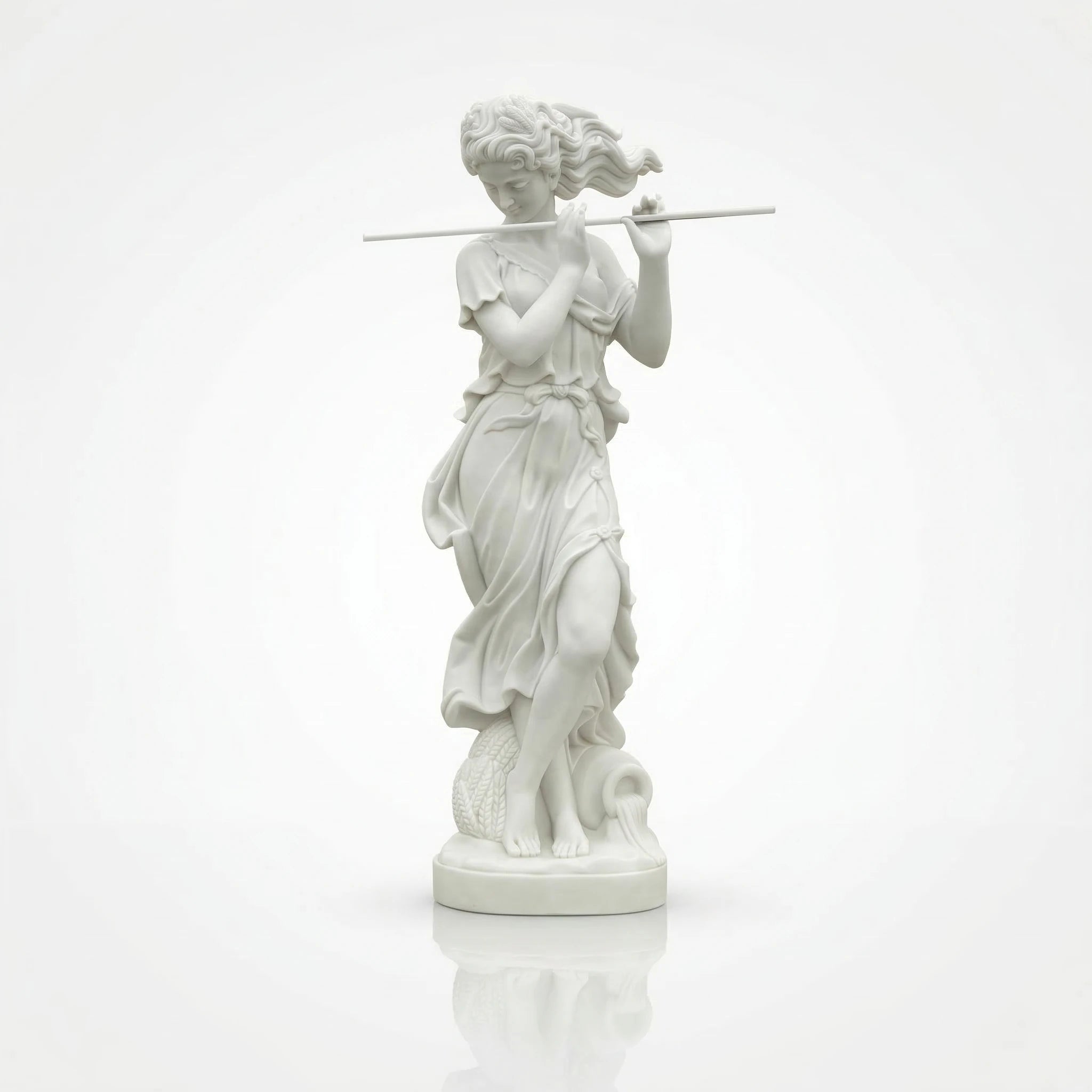 Vela-Natural-Marble-Female-Musician-Sculpture-on-Fluted-Plinth-VSMS-3928-04