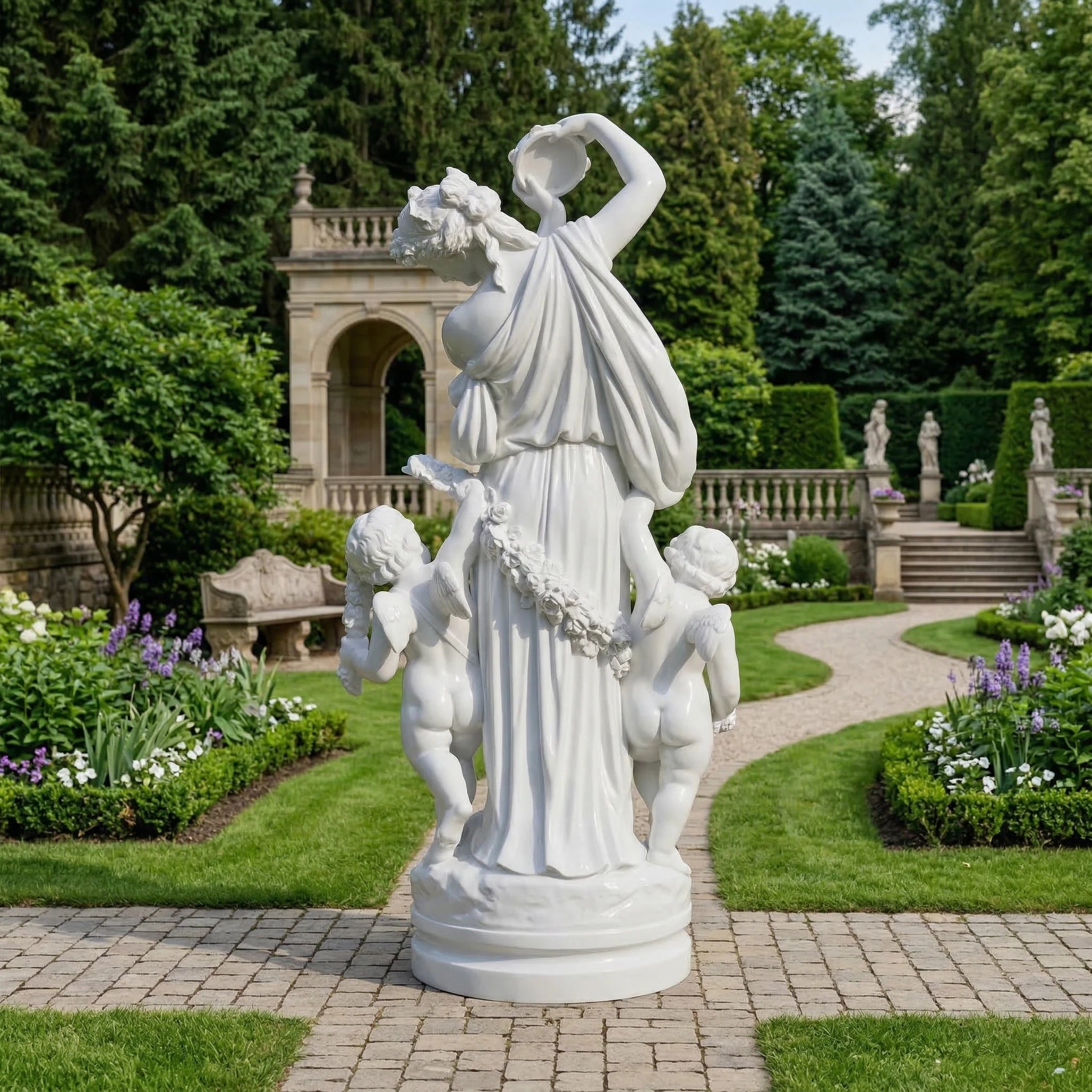 Vela-Natural-Marble-Figural-Cherub-Garden-Sculpture-Courtyard-Focal-Point-VSMS-6845-02