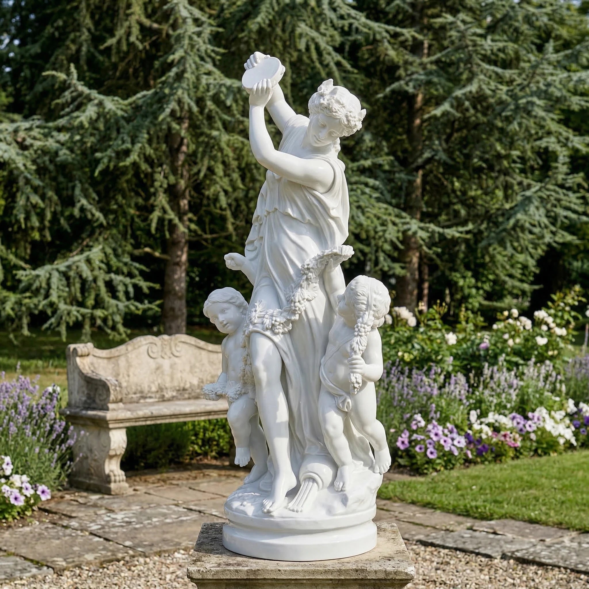 Vela-Natural-Marble-Figural-Cherub-Garden-Sculpture-Courtyard-Focal-Point-VSMS-6845-03