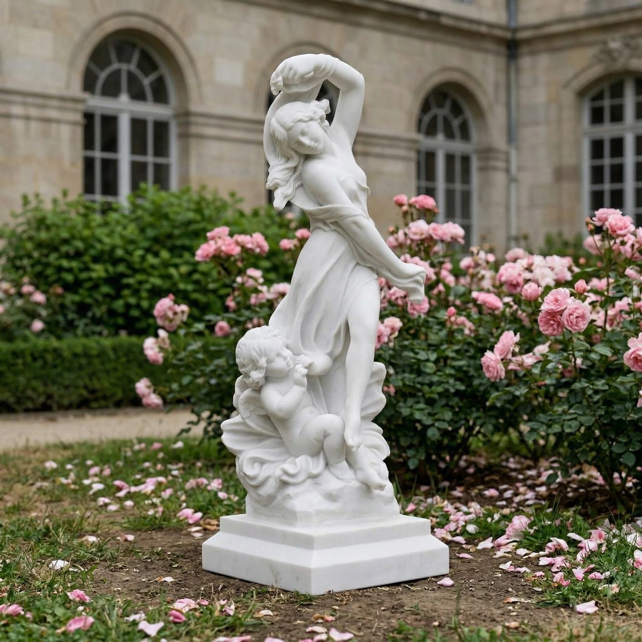 Vela-Natural-Marble-Figurative-Female-and-Child-Sculpture-Garden-Pedestal-VSMS-7548-05
