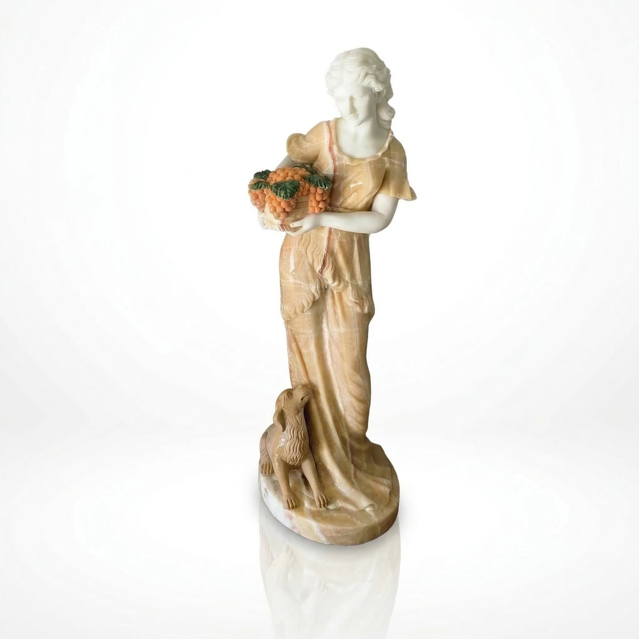 Vela-Natural-Marble-Figurative-Garden-Maiden-Sculpture-with-Dog-and-Fruit-Basket-VSMS-754-05