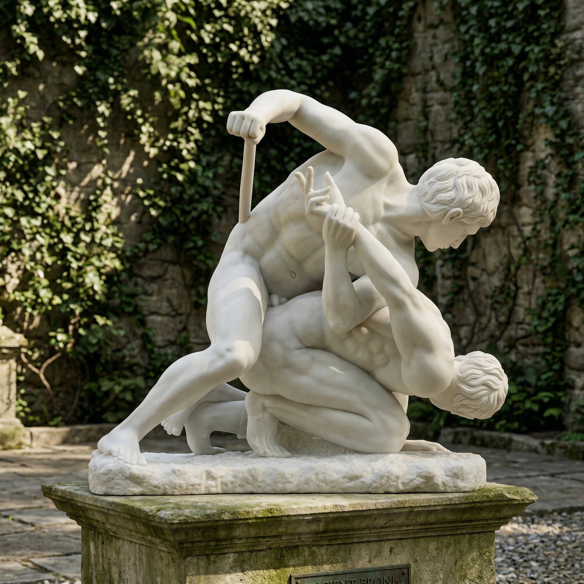 Vela-Natural-Marble-Figurative-Human-Form-Sculpture-Wrestling-Embrace-VSMS-5093-03