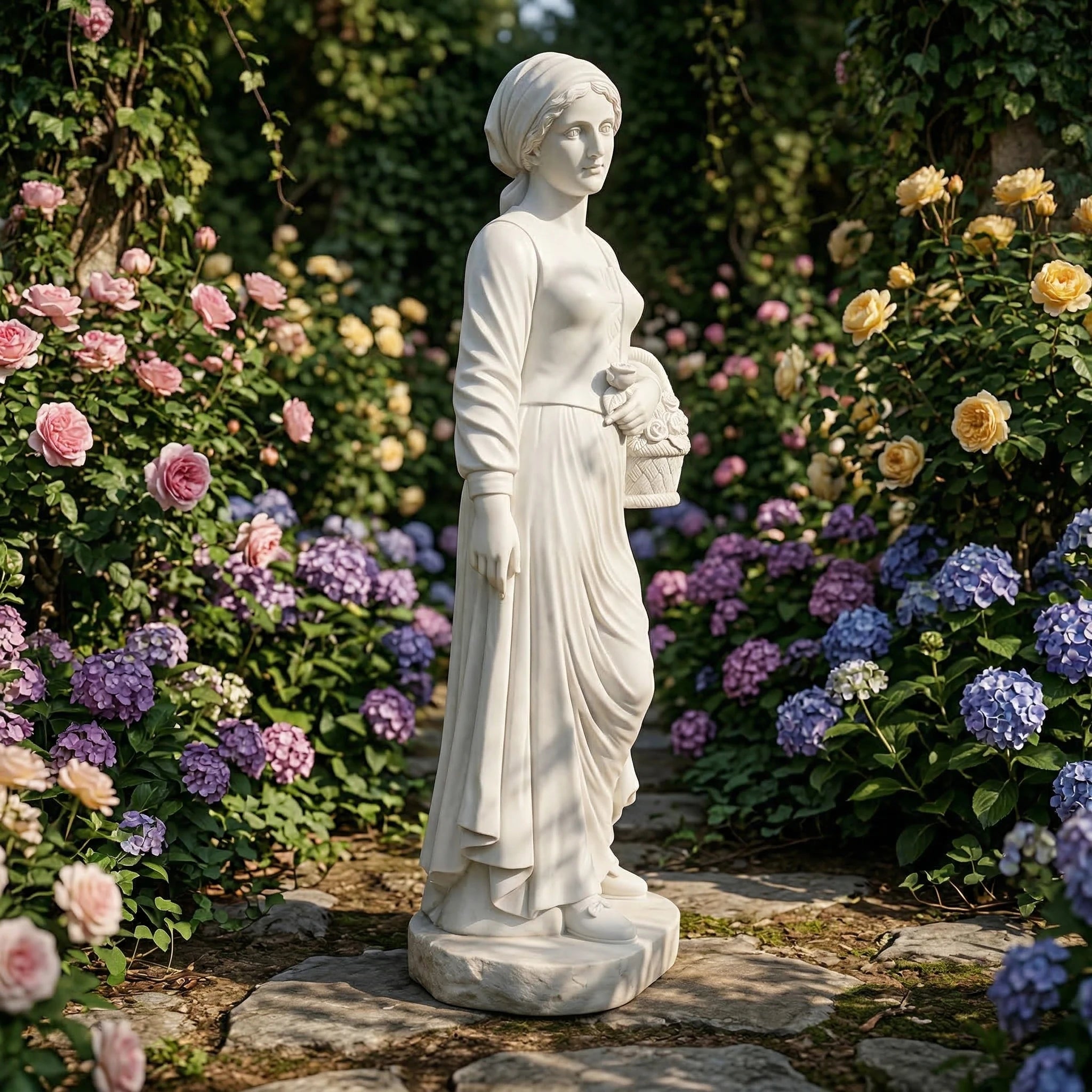 Vela-Natural-Marble-Garden-Maiden-Sculpture-Pedestal-Figure-VSMS-1523-03