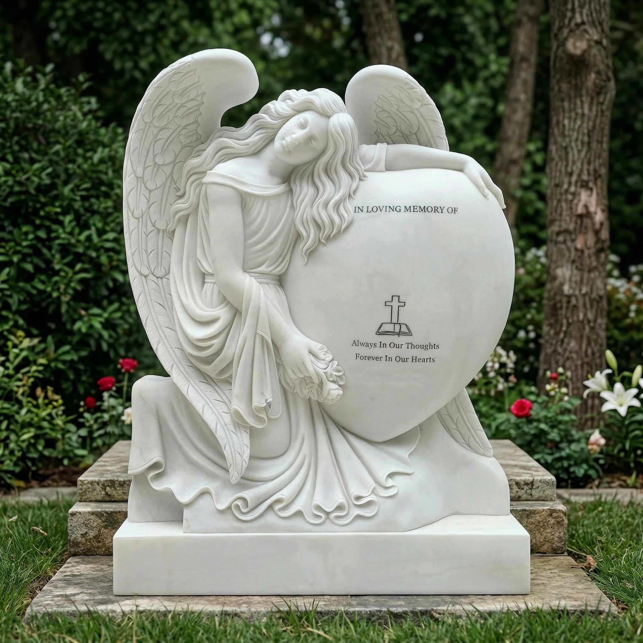 Vela-Natural-Marble-Grieving-Angel-Sculpture-Garden-Memorial-VSMS-6451-01