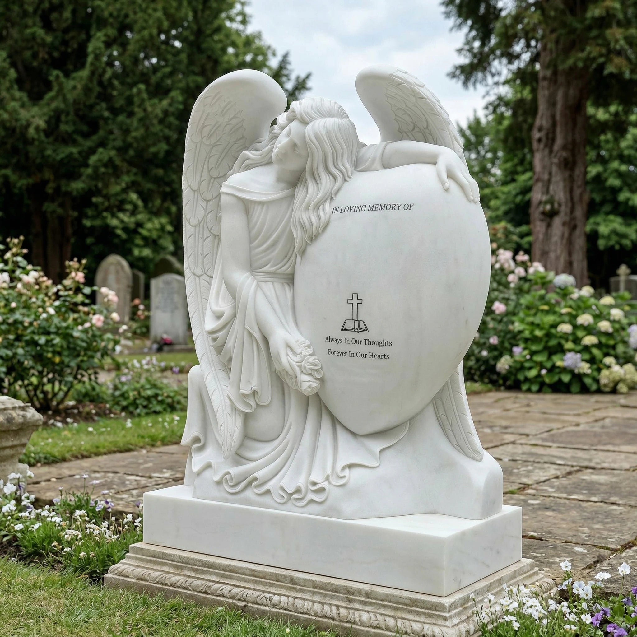 Vela-Natural-Marble-Grieving-Angel-Sculpture-Garden-Memorial-VSMS-6451-03