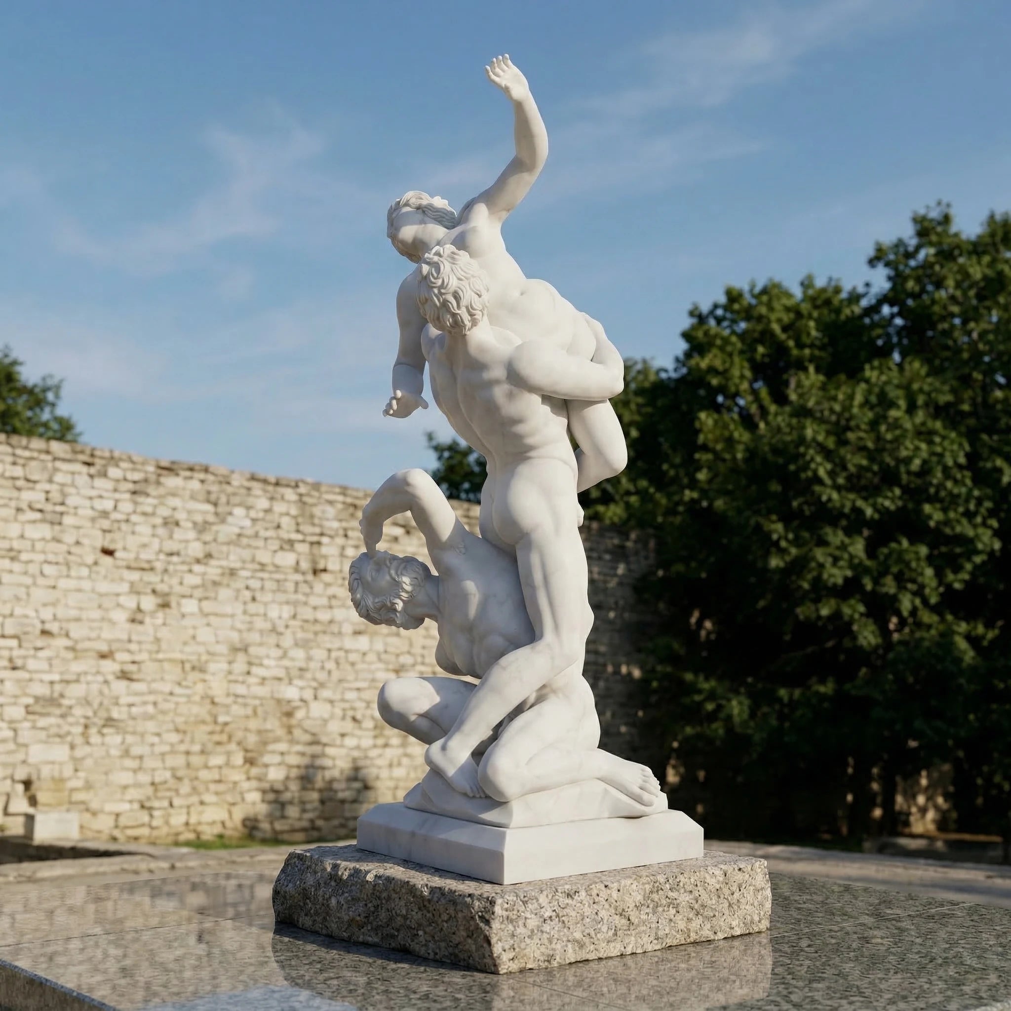 Vela-Natural-Marble-Heroic-Figure-Sculpture-Garden-Pedestal-VSMS-4587-03