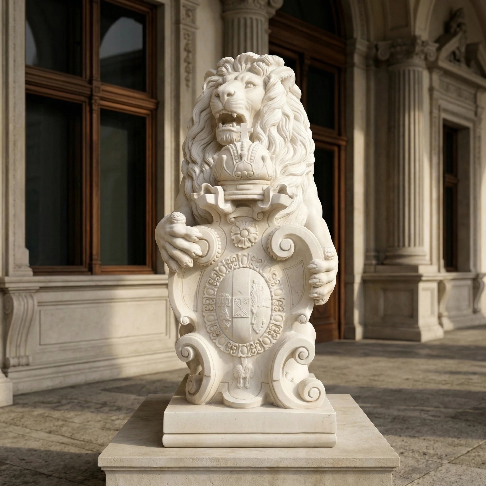 Vela-Natural-Marble-Lion-Sculpture-Heraldic-Entrance-Guardian-VSMS-2746-01