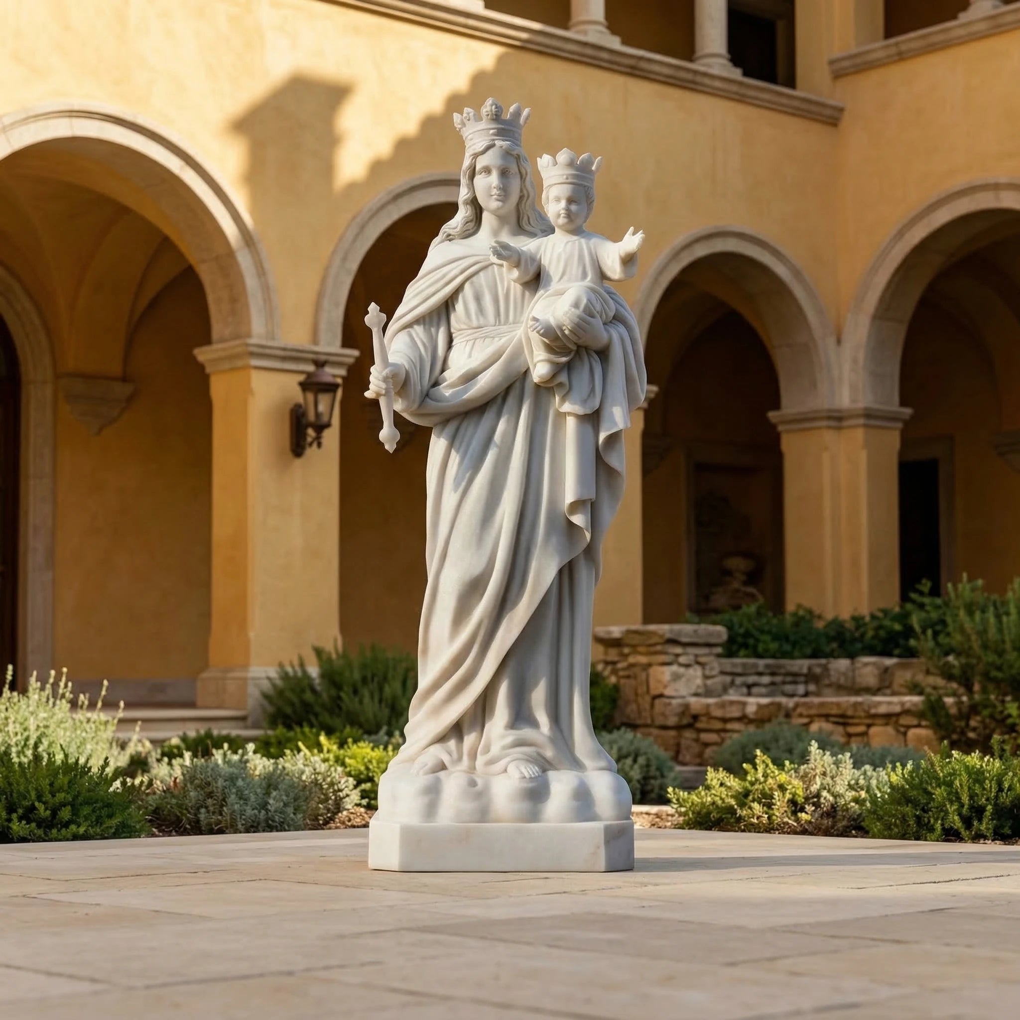 Vela-Natural-Marble-Madonna-and-Child-Sculpture-Courtyard-Statue-VSMS-4382-01