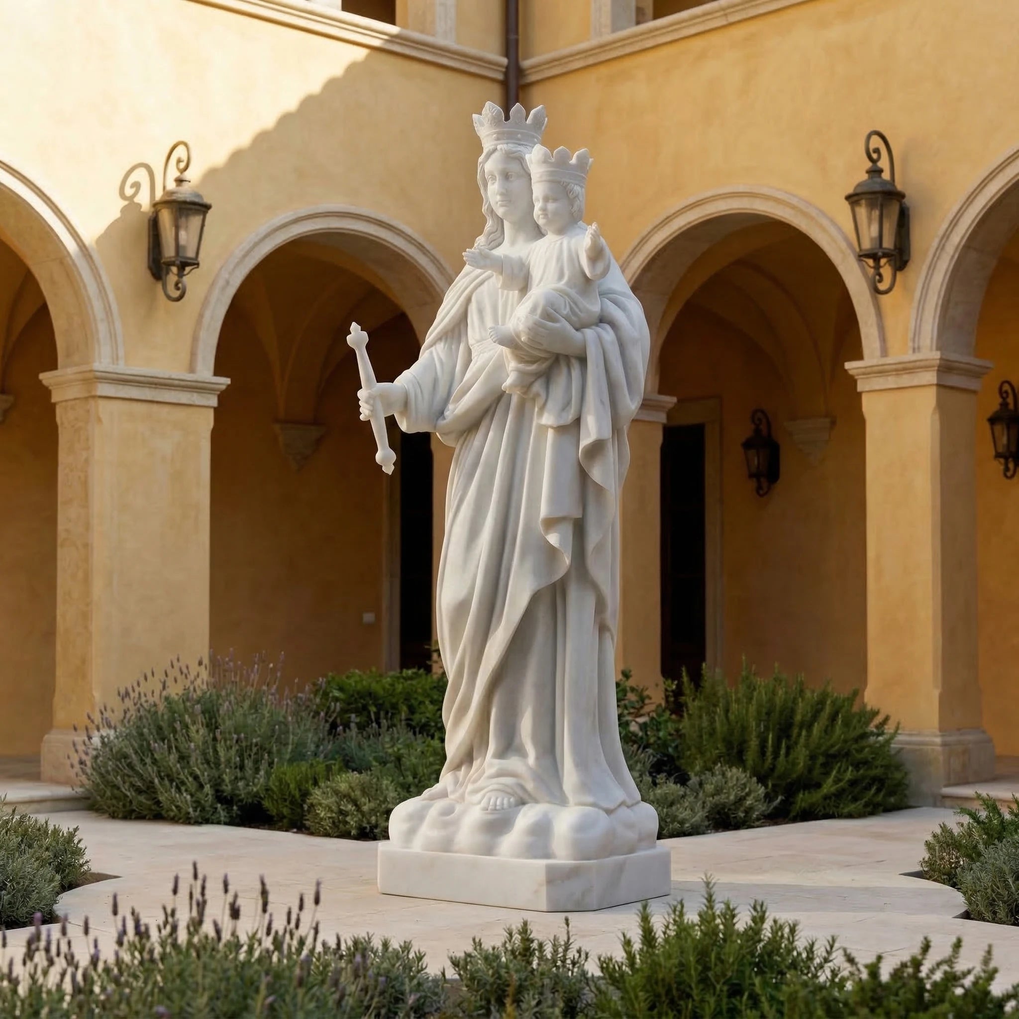 Vela-Natural-Marble-Madonna-and-Child-Sculpture-Courtyard-Statue-VSMS-4382-04