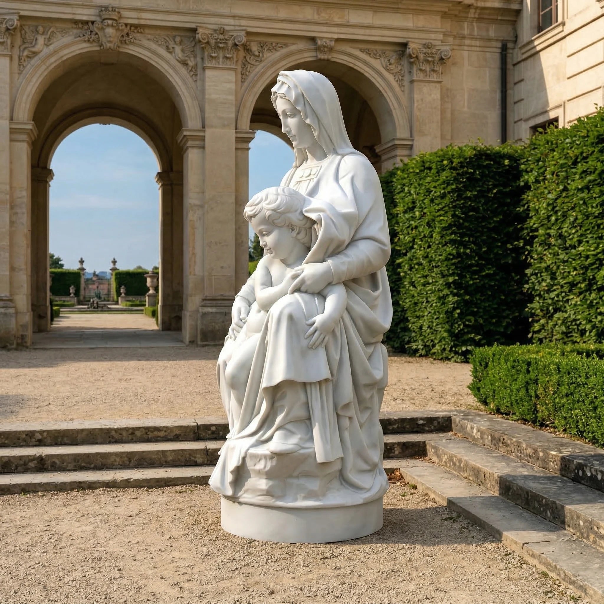Vela-Natural-Marble-Madonna-and-Child-Sculpture-Pedestal-Figure-VSMS-2468-03