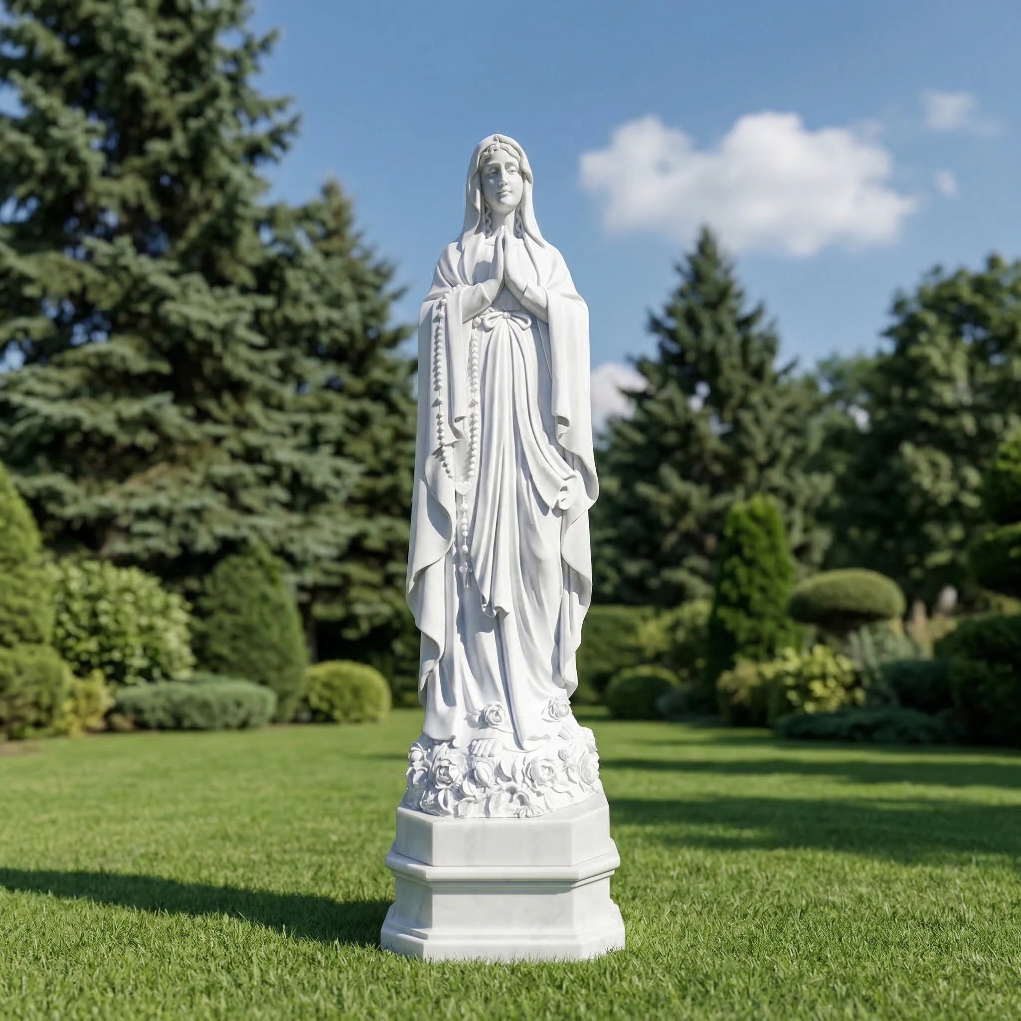 Vela-Natural-Marble-Madonna-like-Prayer-Sculpture-Entrance-Placement-MS7315-01