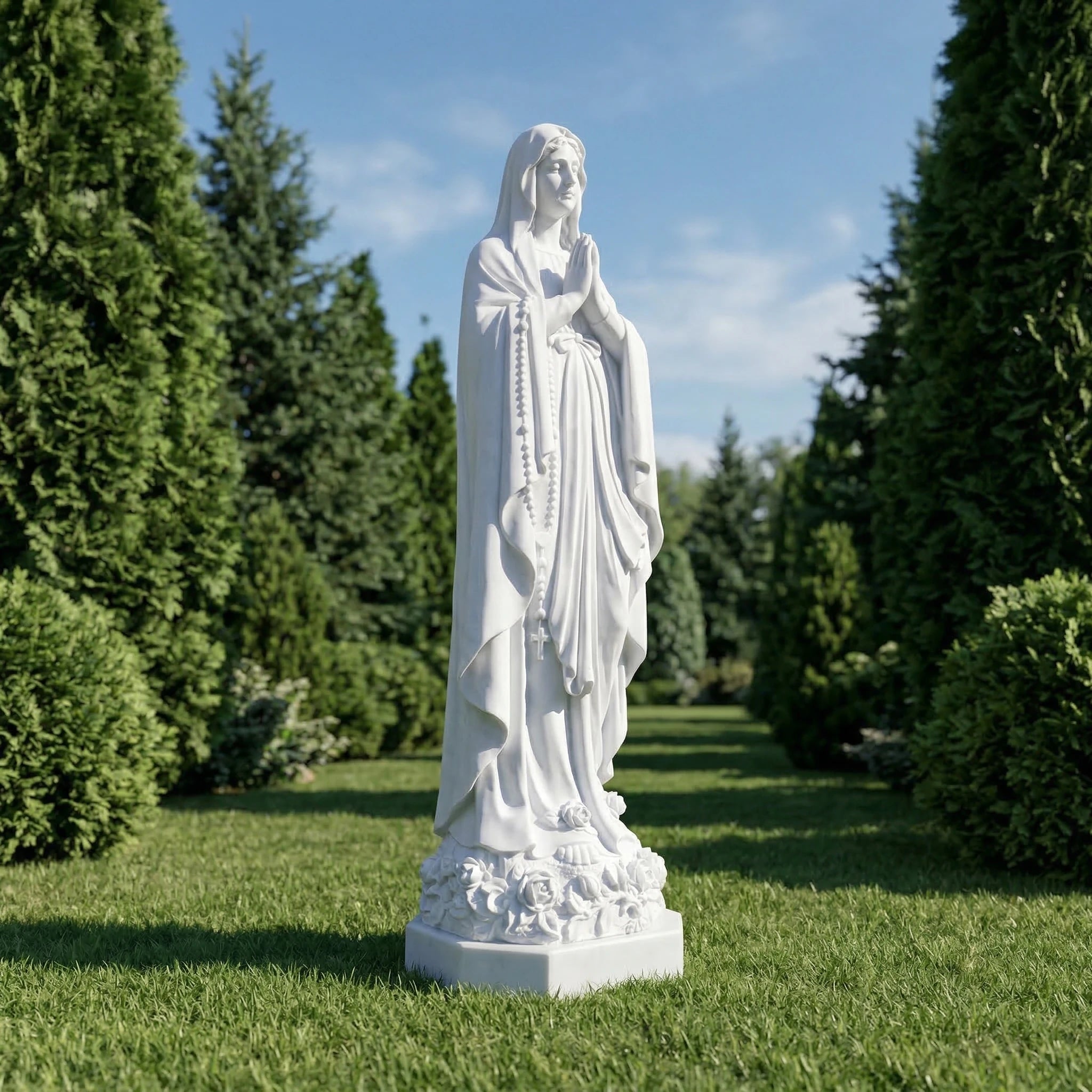 Vela-Natural-Marble-Madonna-like-Prayer-Sculpture-Entrance-Placement-MS7315-05