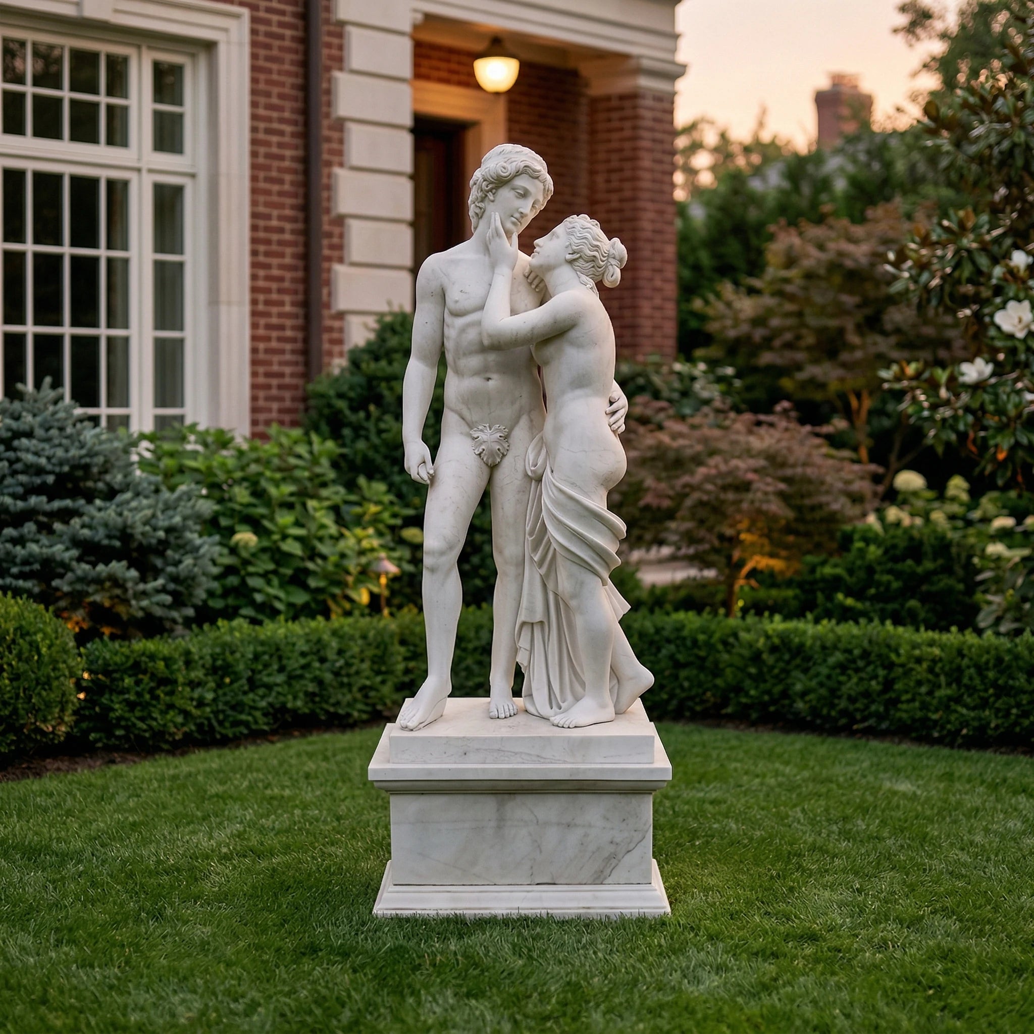 Vela-Natural-Marble-Mythic-Couple-Sculpture-Pedestal-Garden-VSMS-771-01