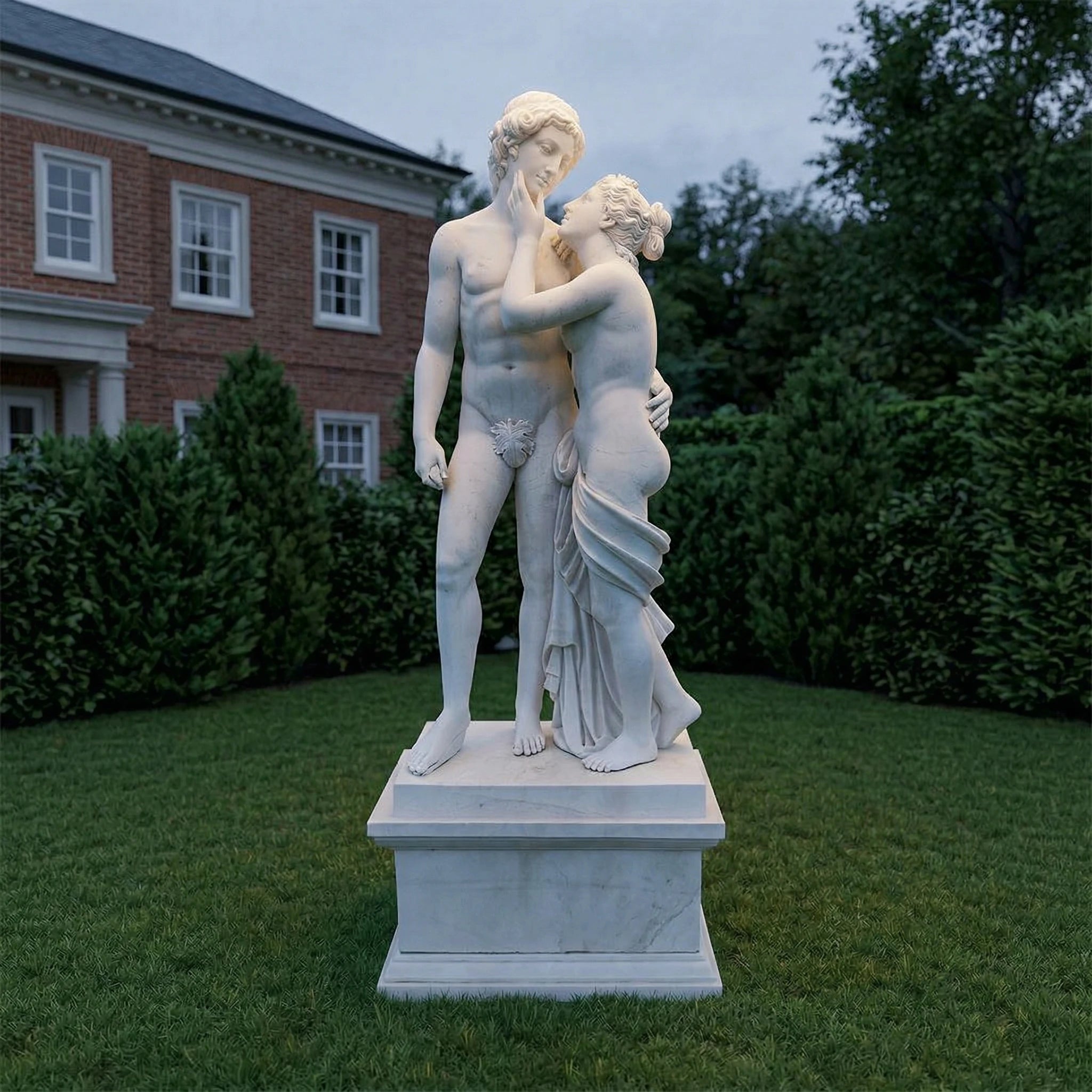 Vela-Natural-Marble-Mythic-Couple-Sculpture-Pedestal-Garden-VSMS-771-05