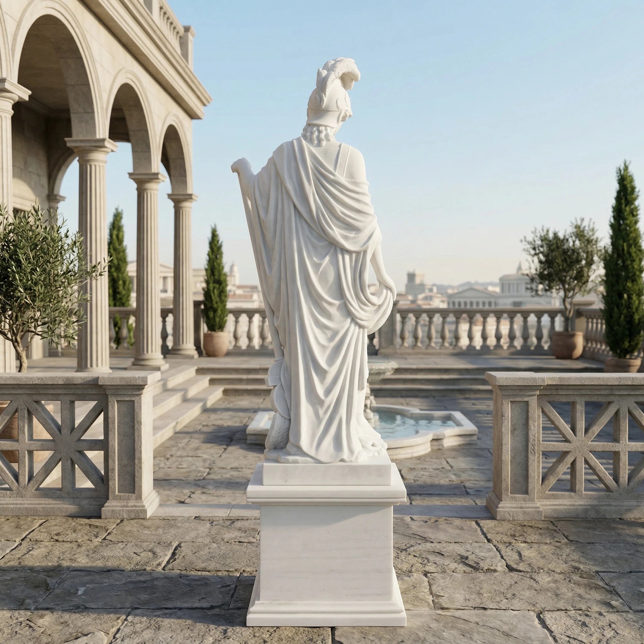 Vela-Natural-Marble-Mythic-Guardian-Sculpture-Terrace-Placement-VSMS-677-01