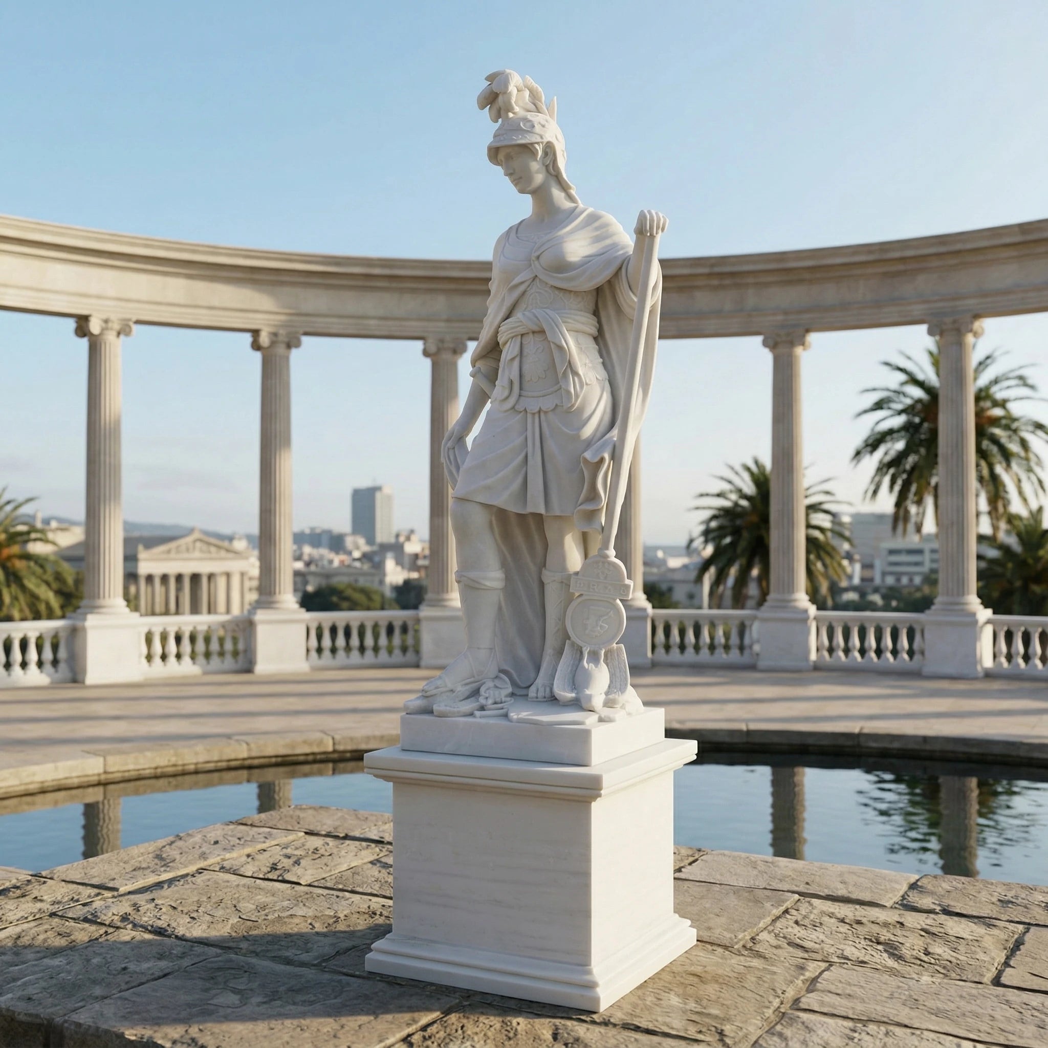 Vela-Natural-Marble-Mythic-Guardian-Sculpture-Terrace-Placement-VSMS-677-02