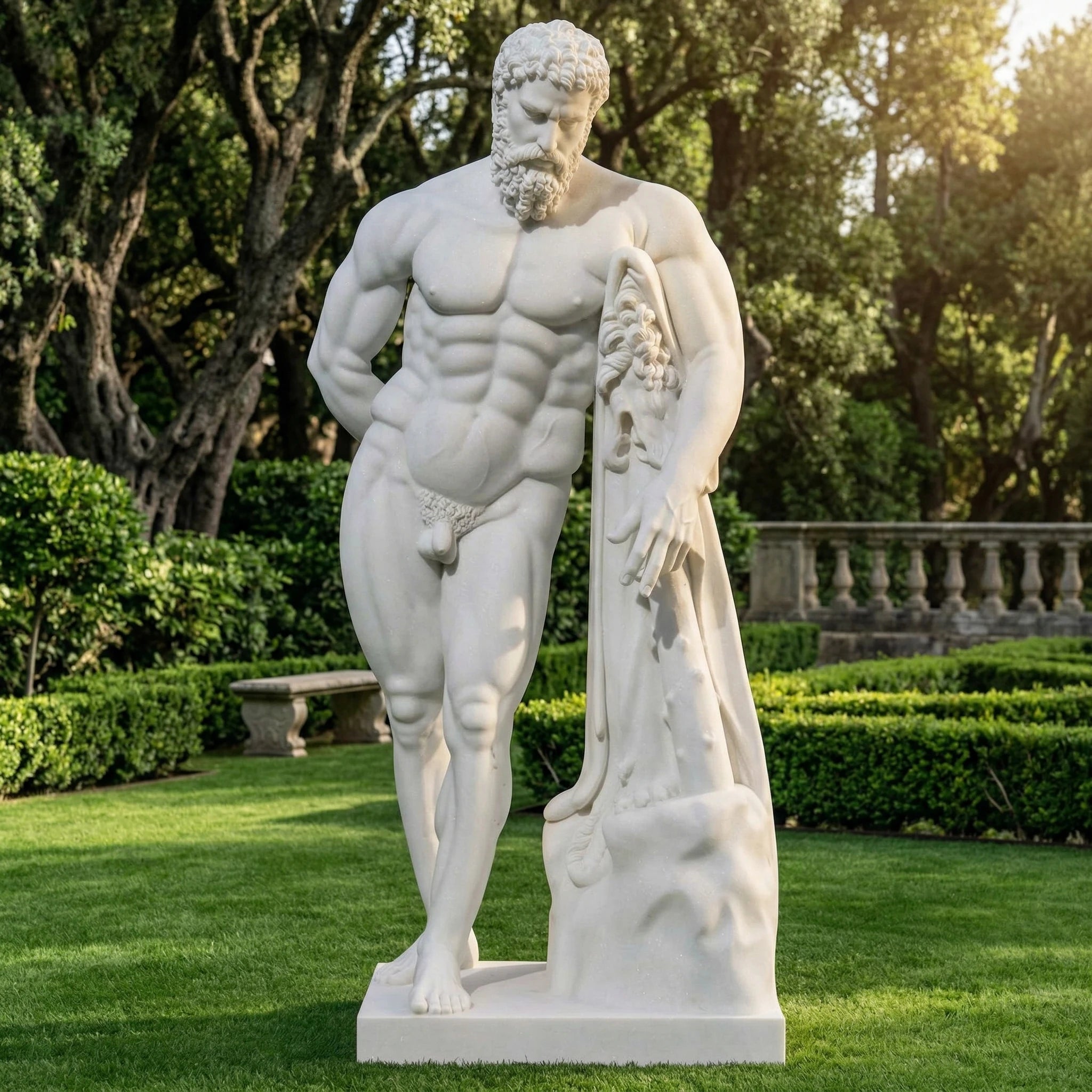 Vela-Natural-Marble-Mythic-Male-Figure-Sculpture-Garden-Courtyard-VSMS-8573-01