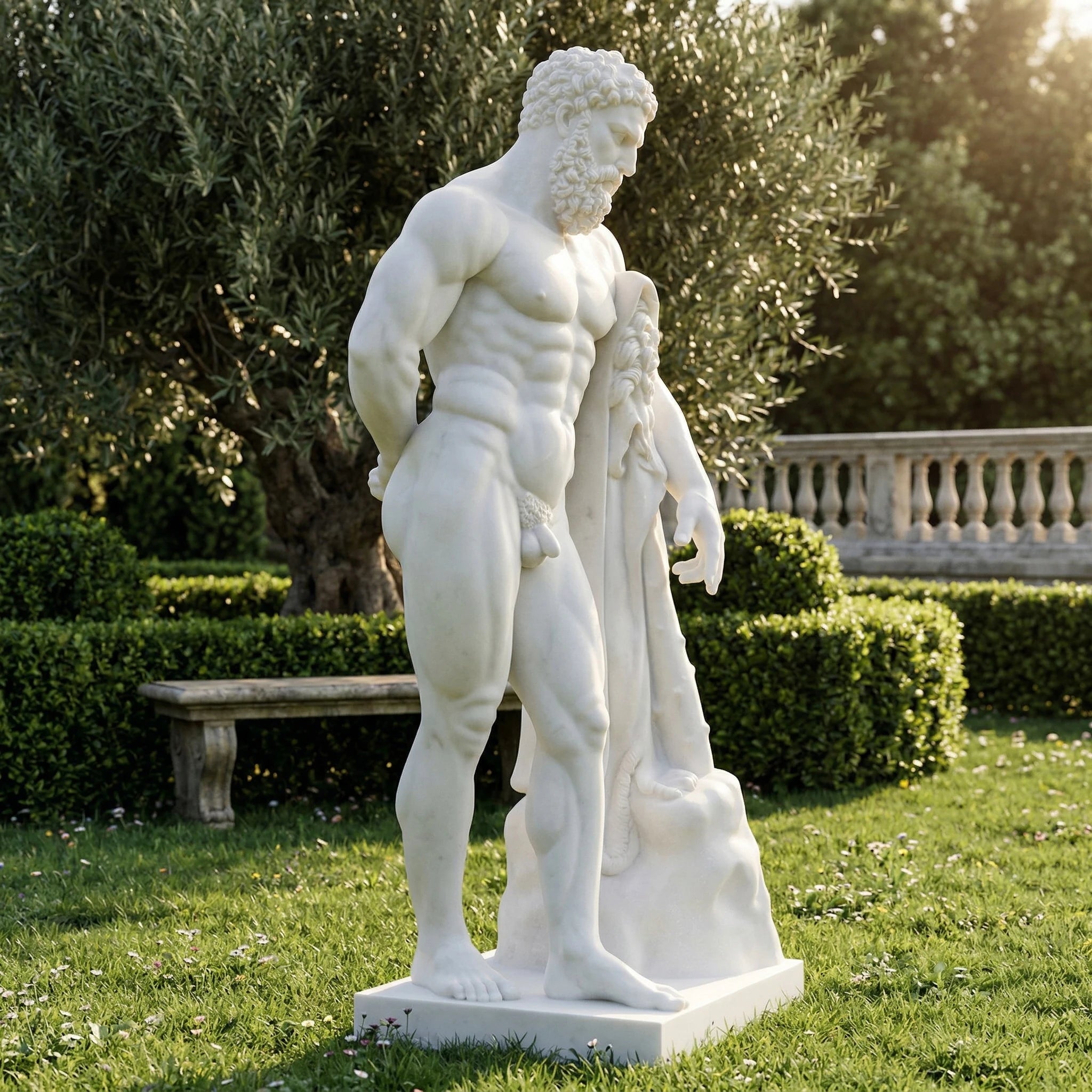 Vela-Natural-Marble-Mythic-Male-Figure-Sculpture-Garden-Courtyard-VSMS-8573-03