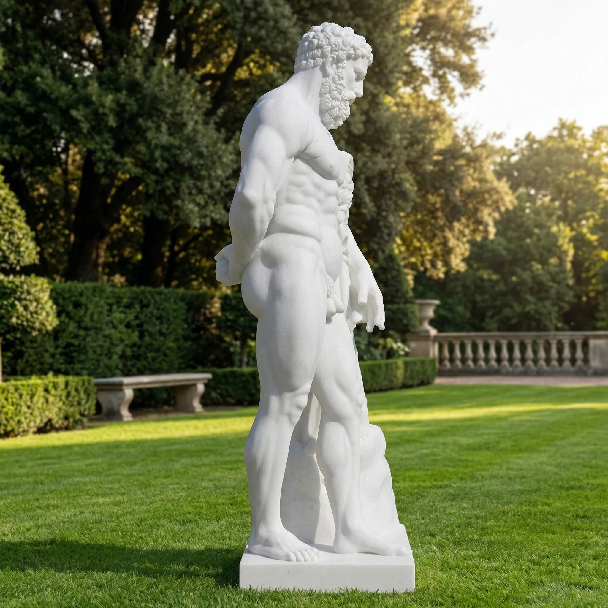 Vela-Natural-Marble-Mythic-Male-Figure-Sculpture-Garden-Courtyard-VSMS-8573-04