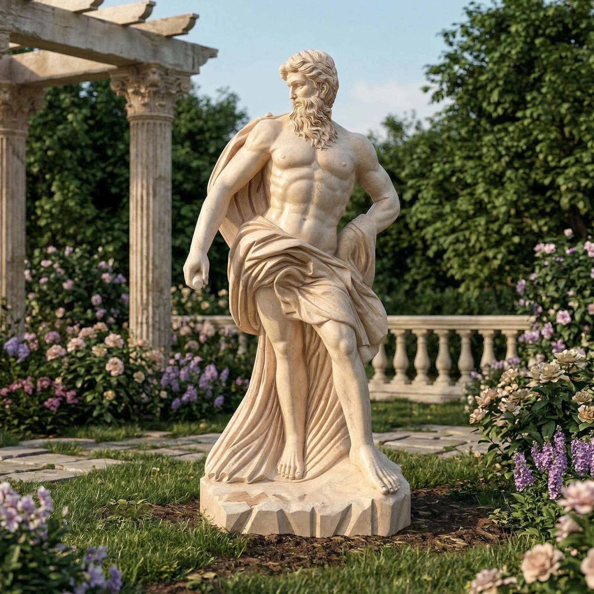 Vela-Natural-Marble-Mythic-Male-Figure-Sculpture-Garden-Pedestal-VSMS-2437-01