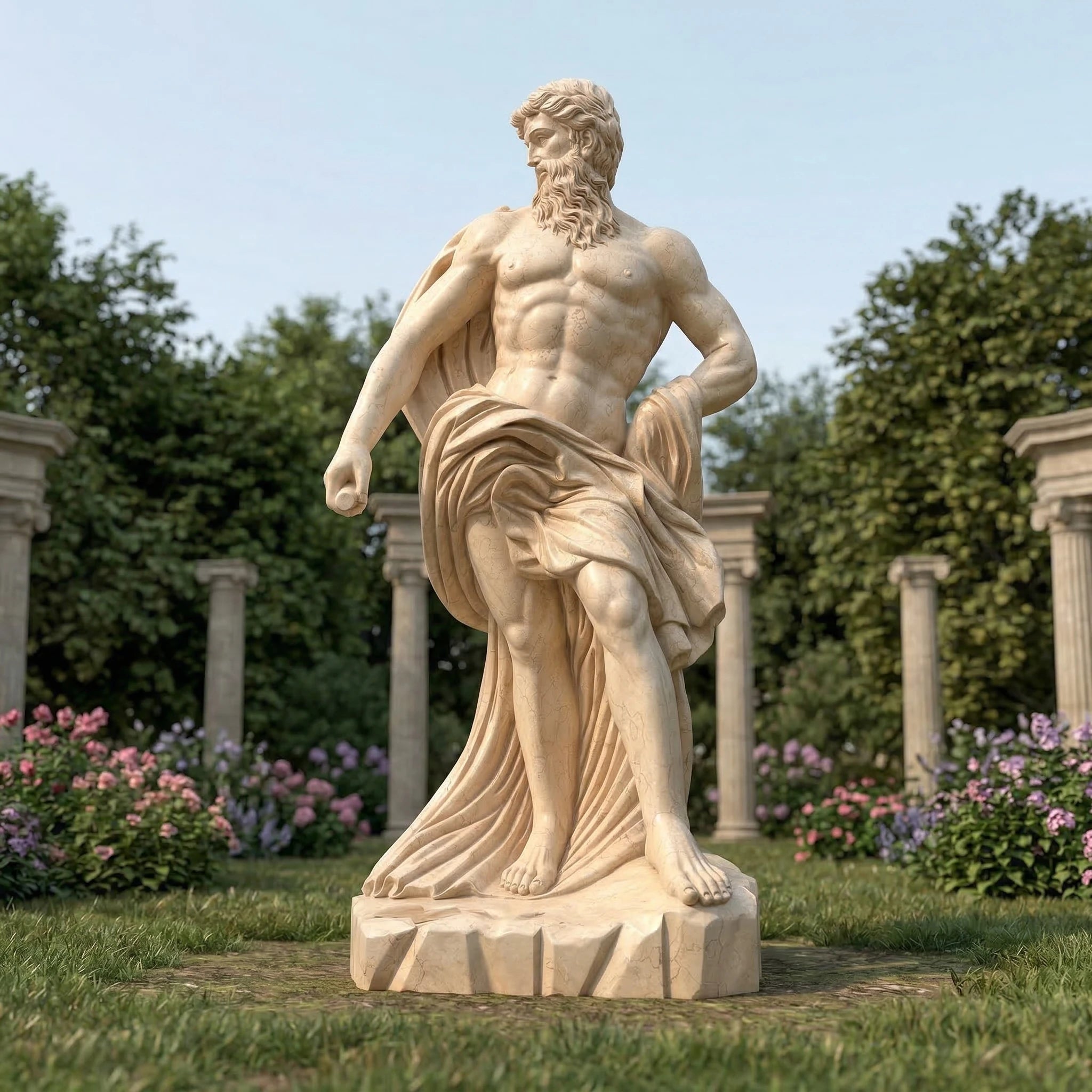 Vela-Natural-Marble-Mythic-Male-Figure-Sculpture-Garden-Pedestal-VSMS-2437-04