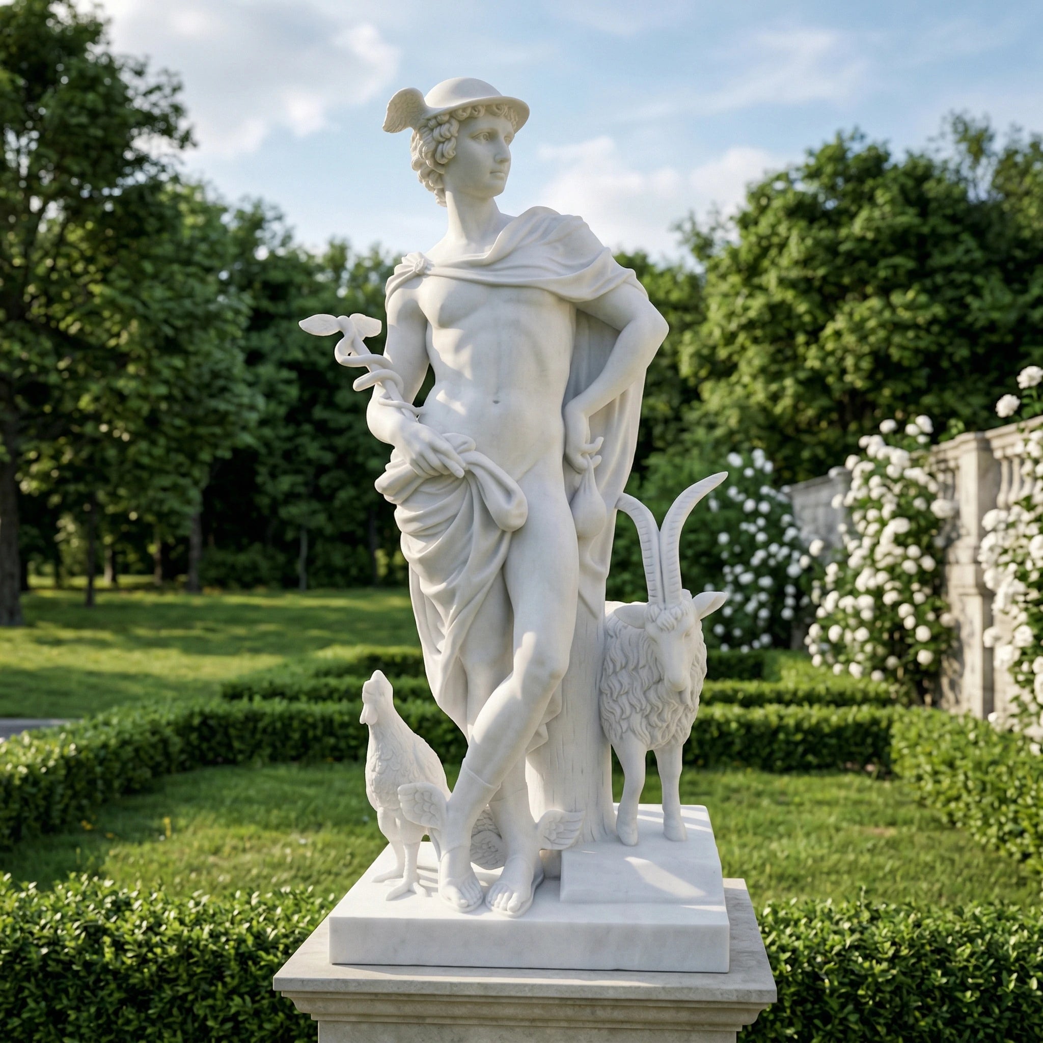 Vela-Natural-Marble-Mythological-Figure-Sculpture-Garden-Plinth-VSMS-8472-01