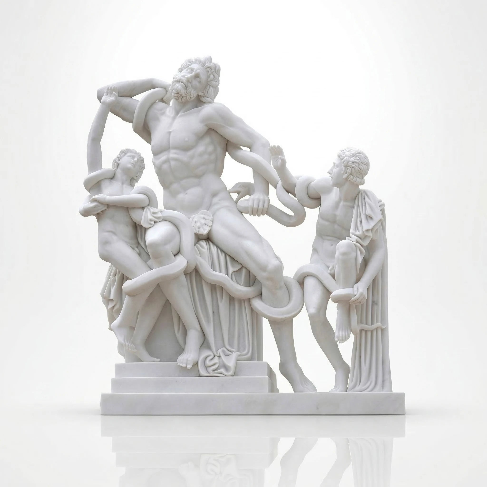 Vela-Natural-Marble-Mythological-Figure-and-Serpent-Sculpture-Garden-Courtyard-VSMS-2235-04